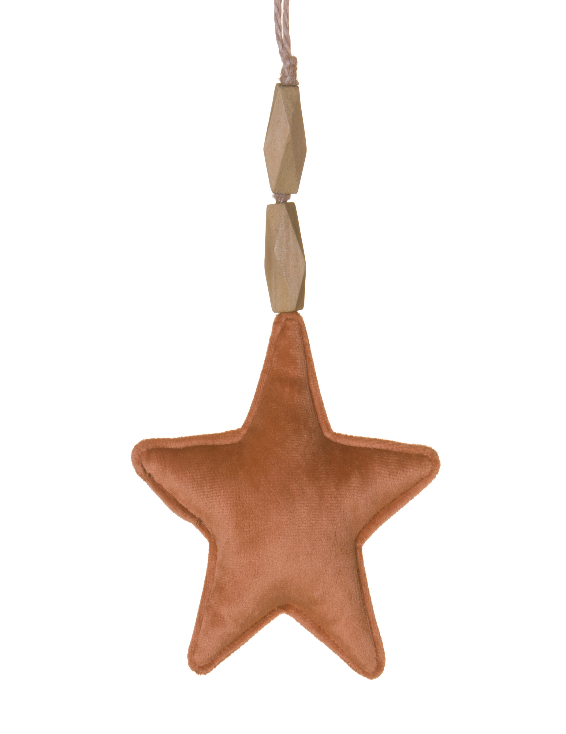 Suspension étoile en velours terracotta 15 cm