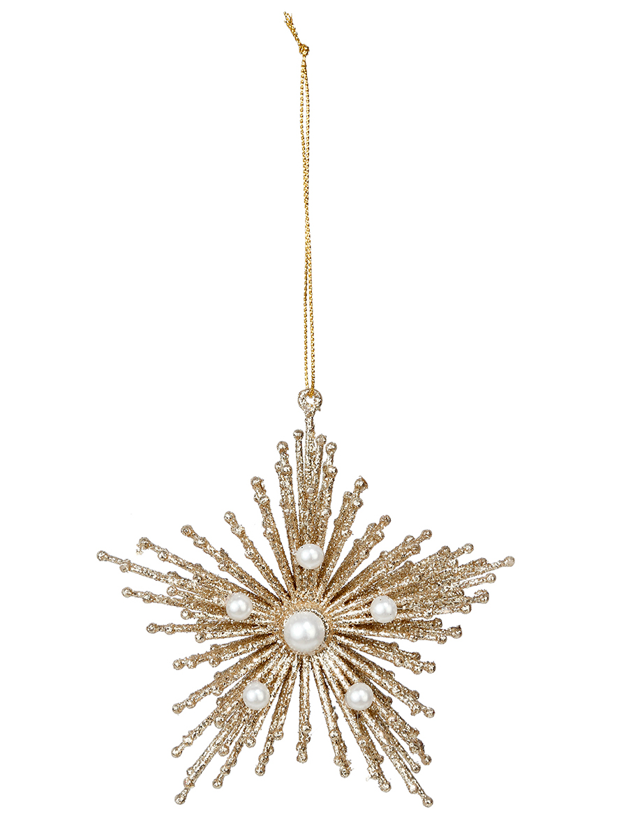 Suspension étoile galaxy paillettes or 12 cm