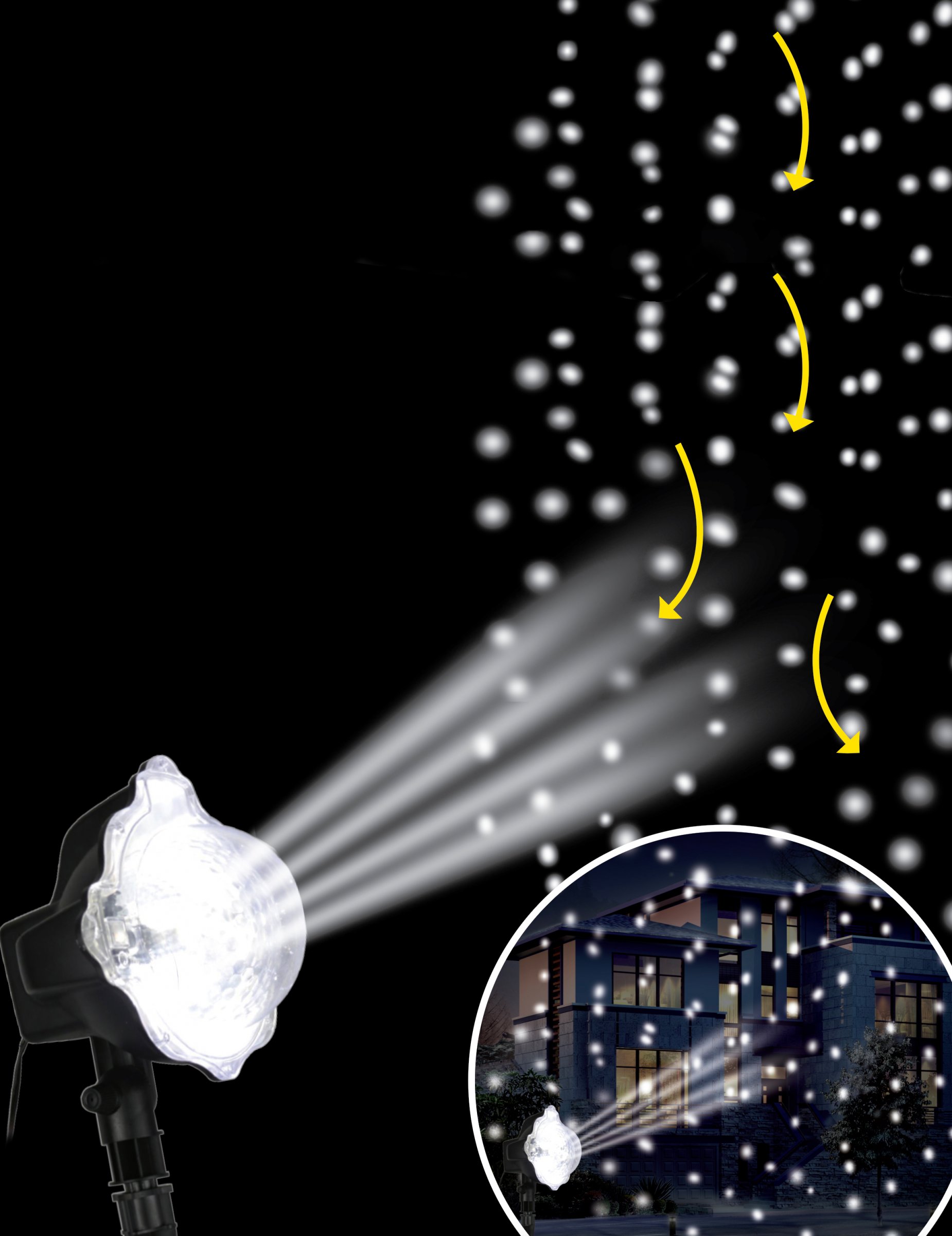 Projecteur extérieur à LED effet neige