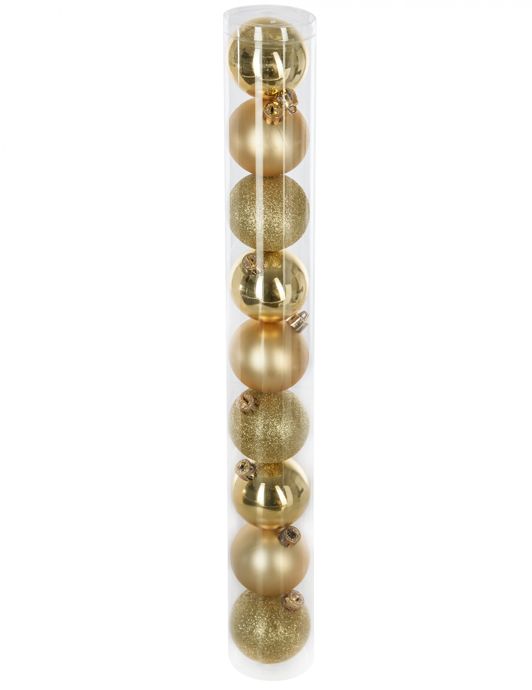 9 Boules de Noël dorées 6 cm