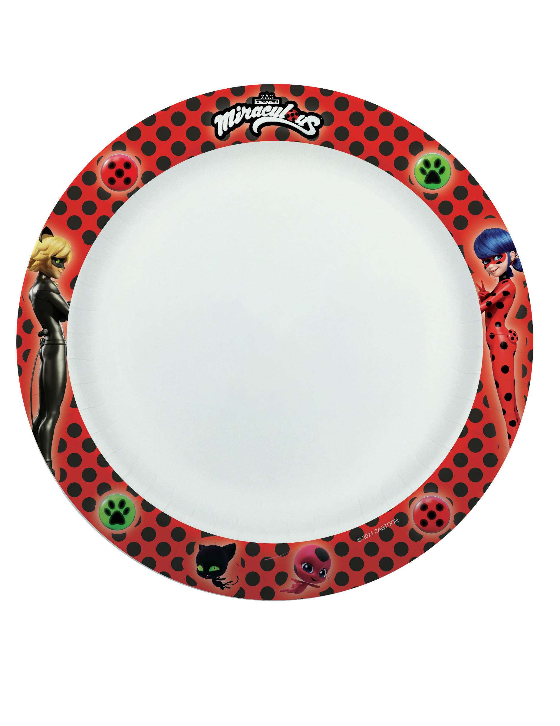 8 Assiettes en carton home compostable Ladybug 24 cm