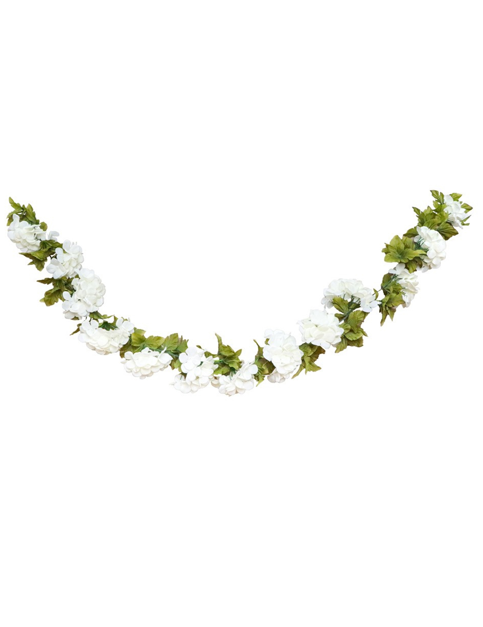 Guirlande de fleurs d'hortensia blanc 220 cm