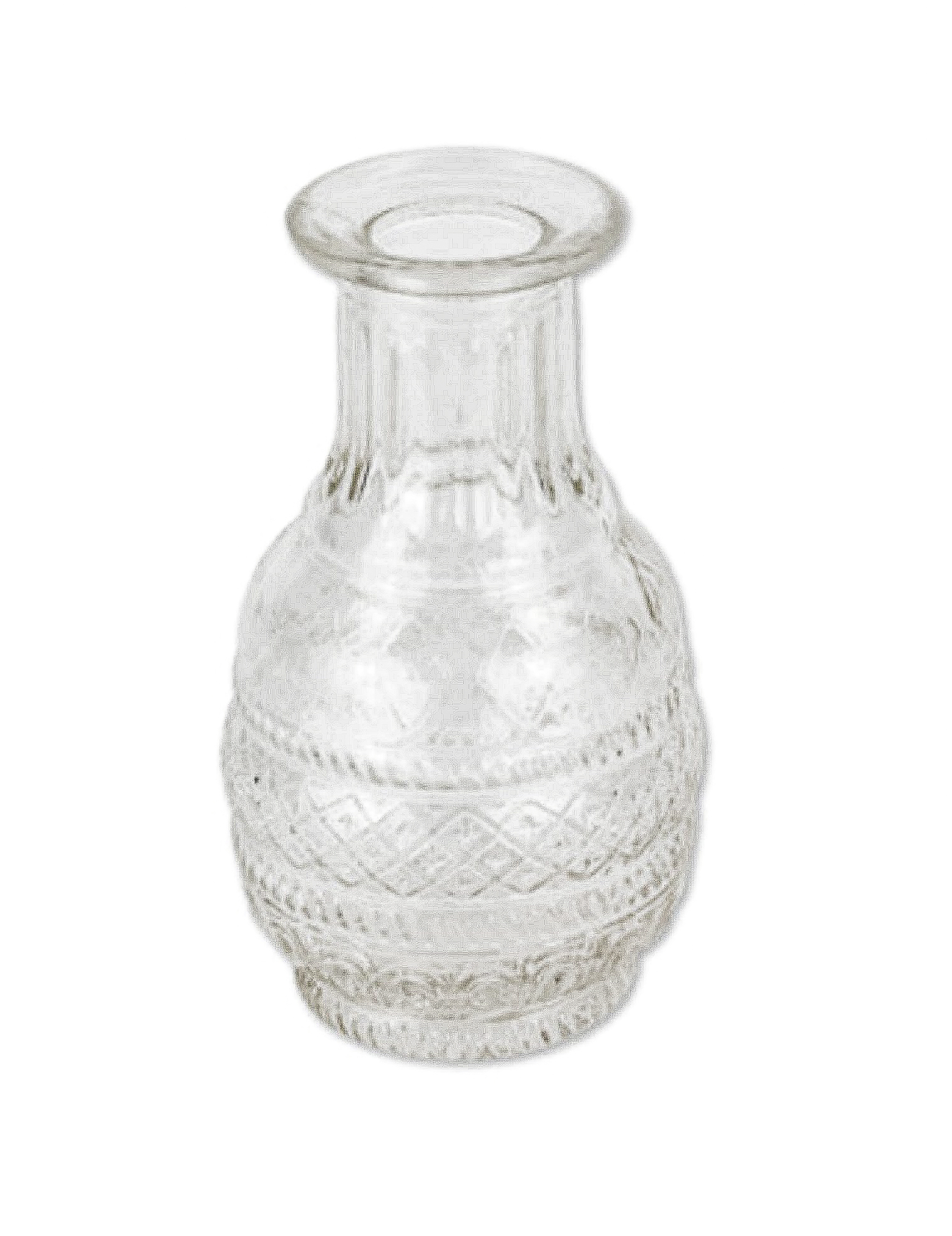 Vase en verre gravure ancienne 7,5 x 13 cm