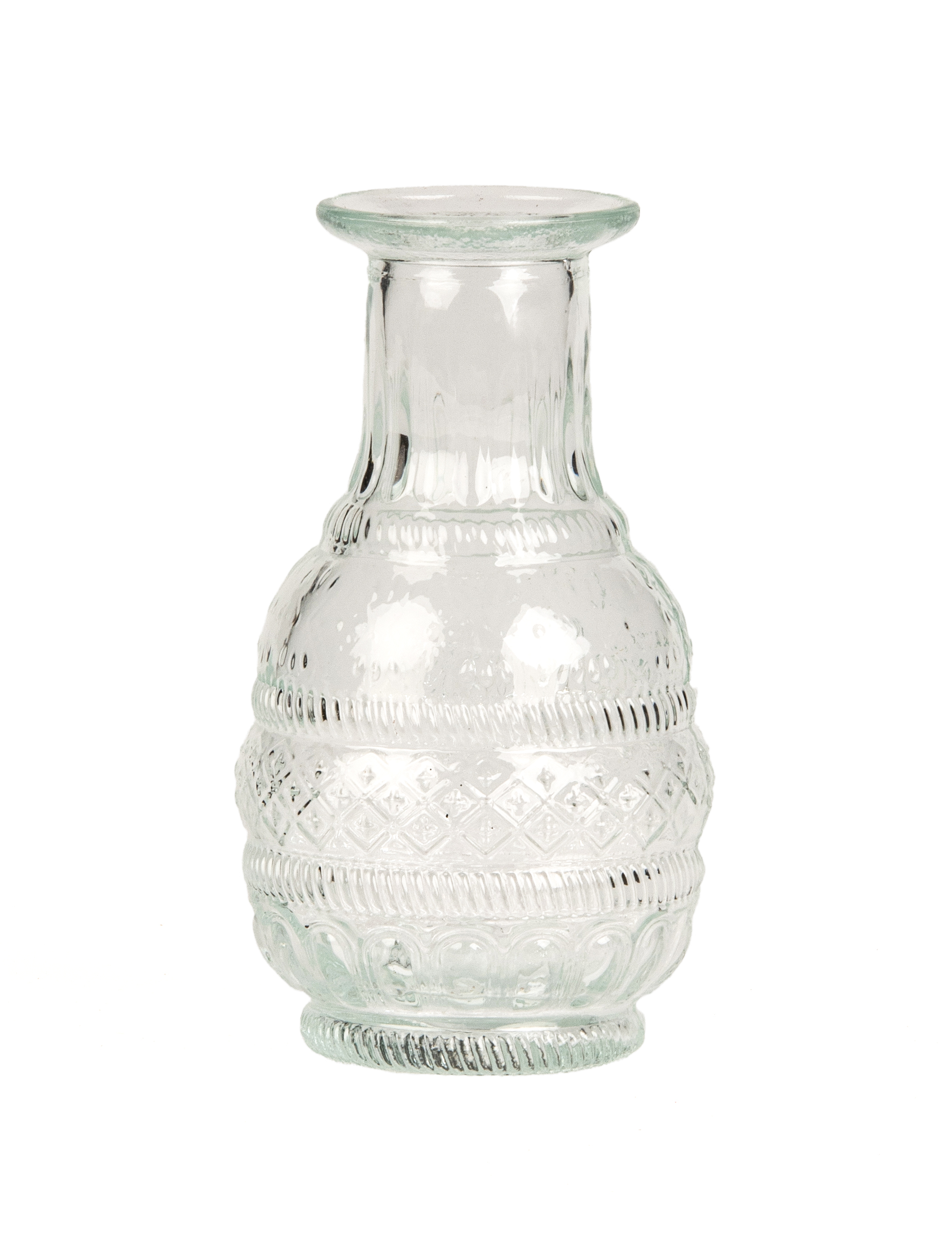 Vase en verre gravure ancienne 7,5 x 13 cm