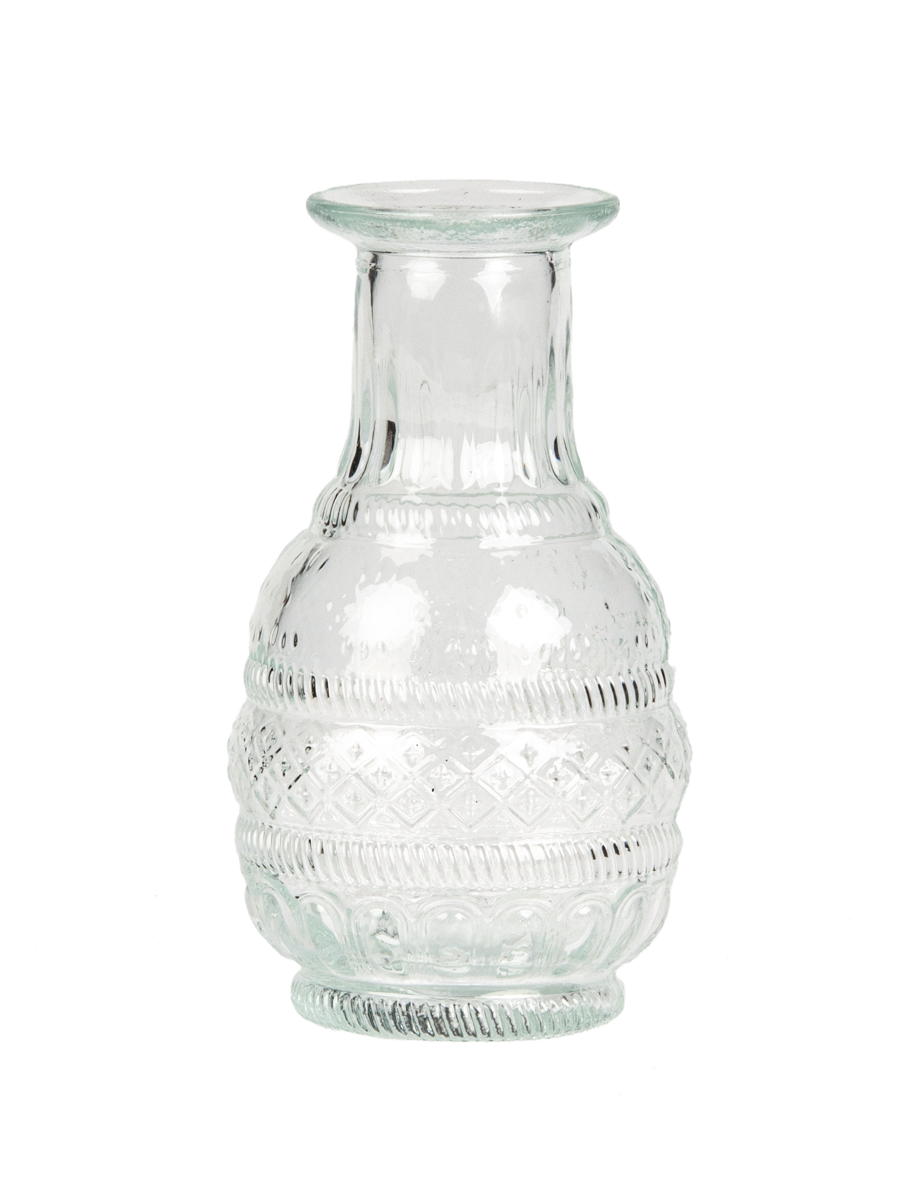 Vase en verre gravure ancienne 7,5 x 13 cm