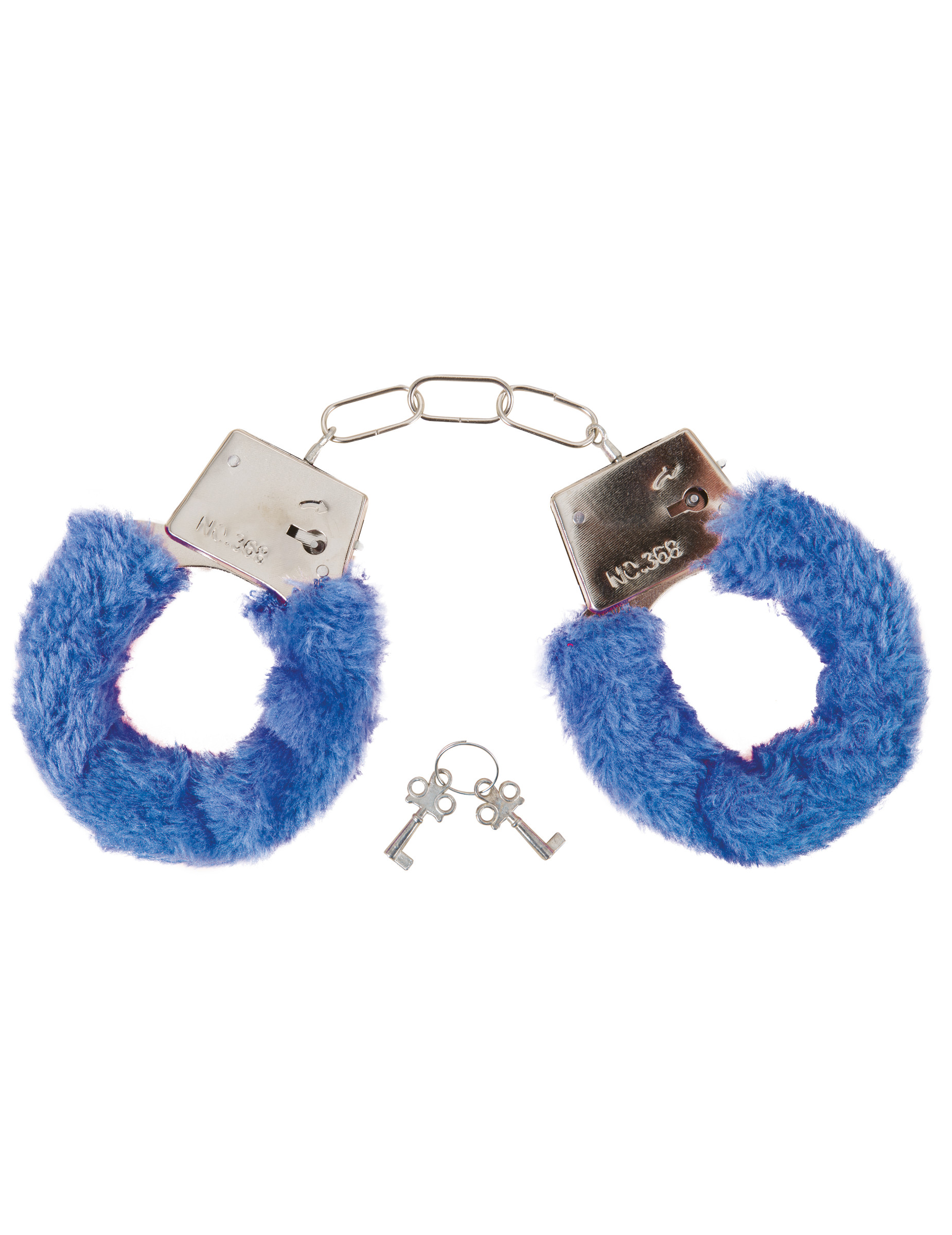 Menottes en fourrure bleue adulte