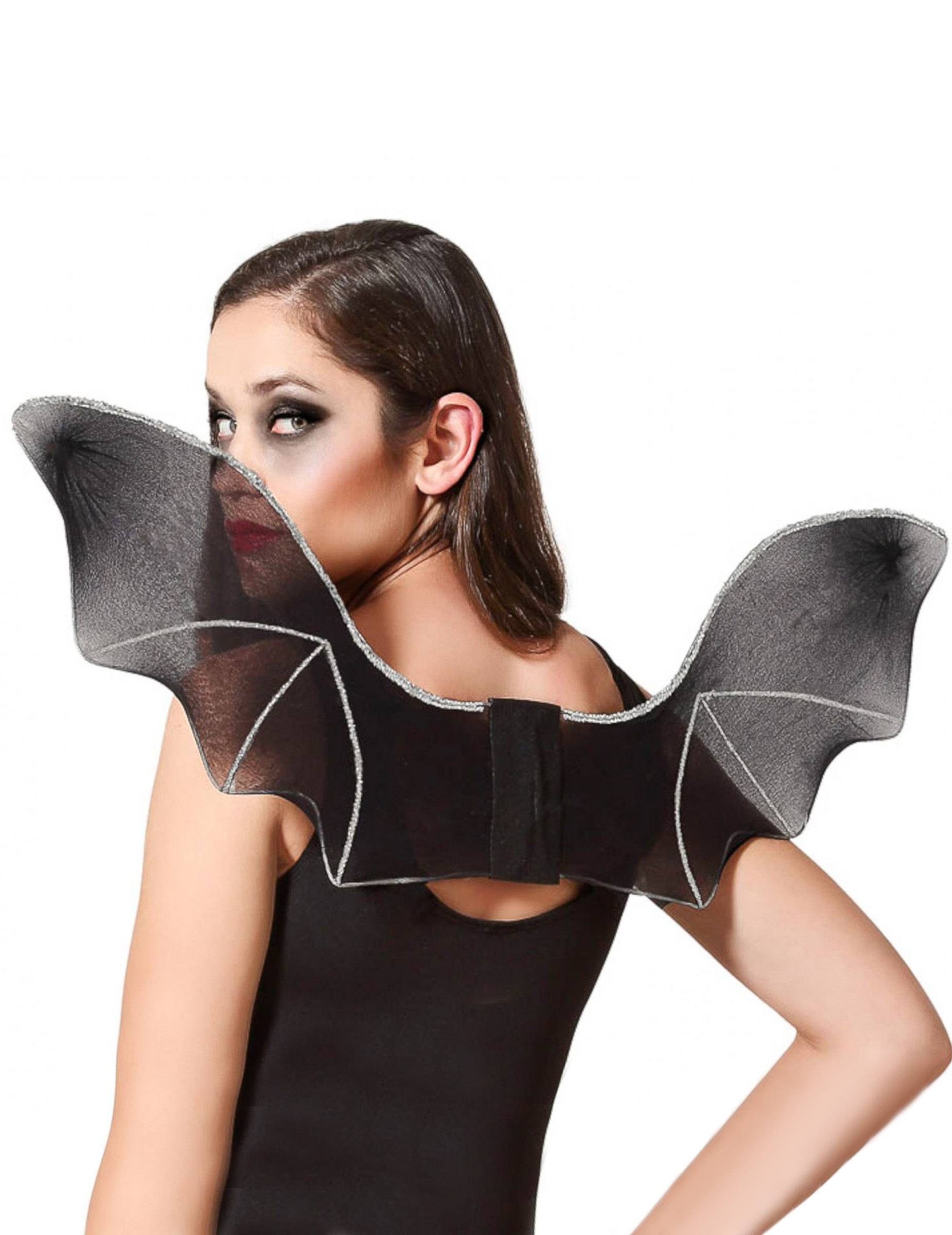 Ailes de chauve-souris voile noir adulte