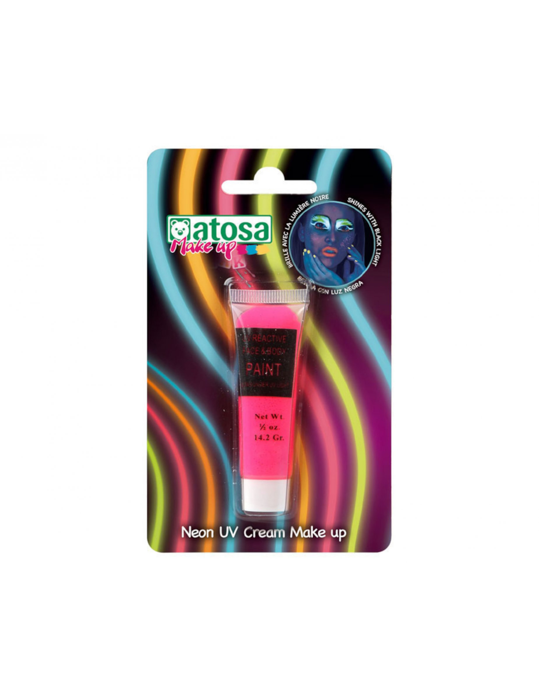 Tube de maquillage néon rose UV