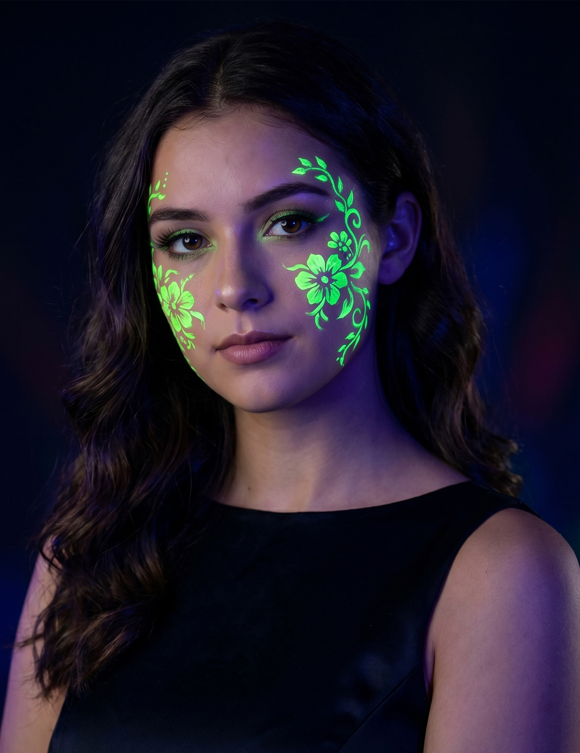 Tube de maquillage néon vert UV