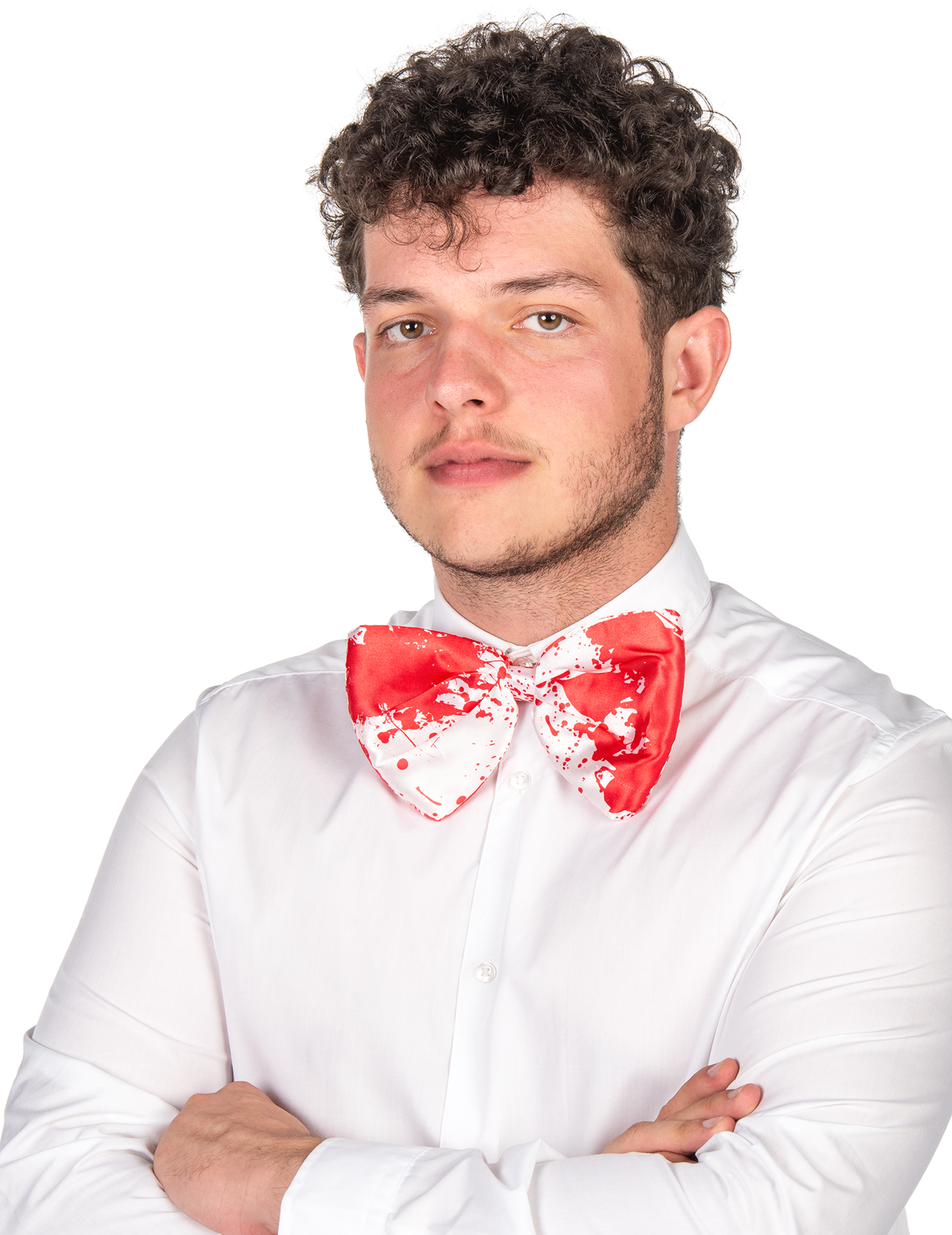 N ud papillon blanc ensanglanté adulte