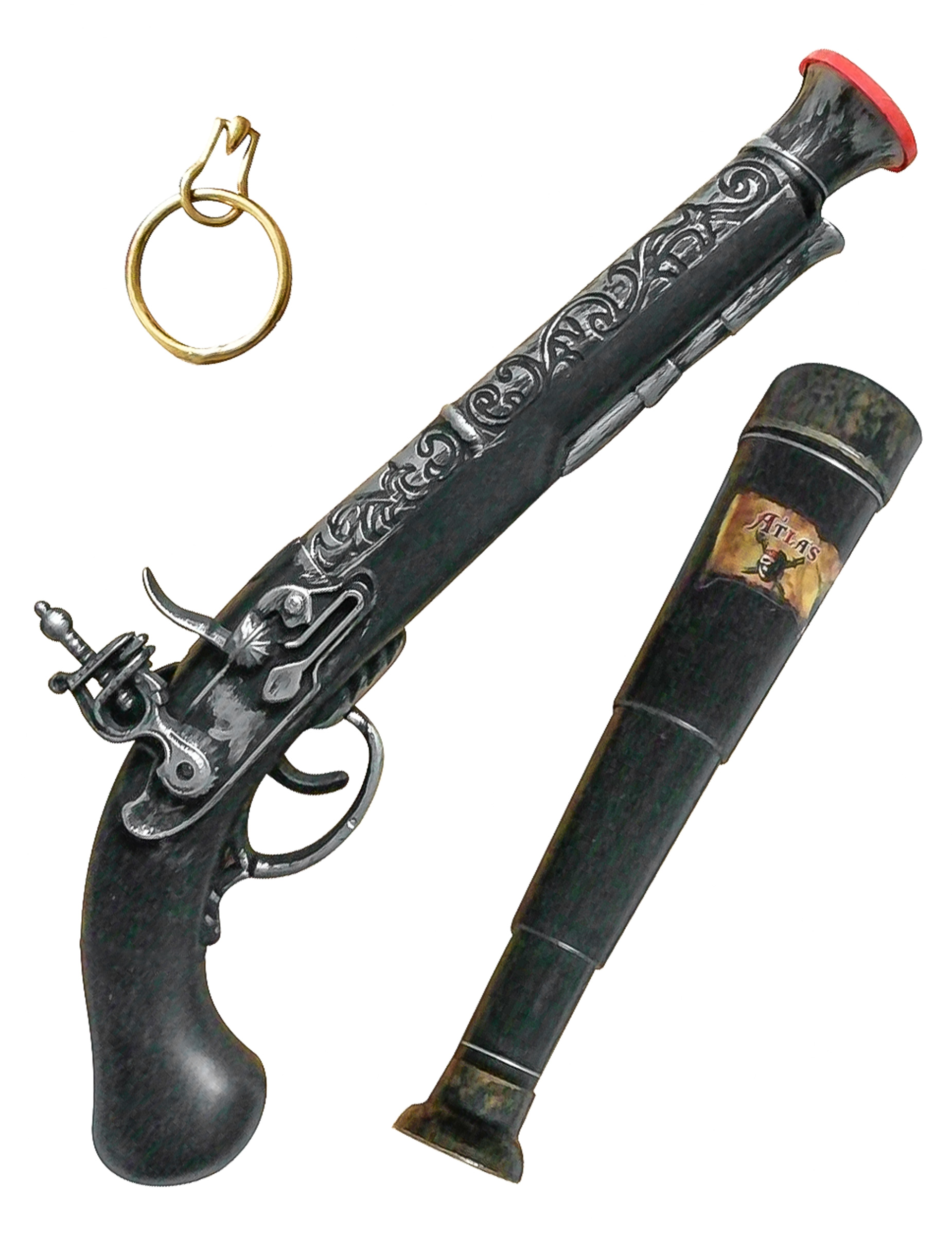 Kit d'accessoires de pirate avec longue-vue, pistolet et boucle