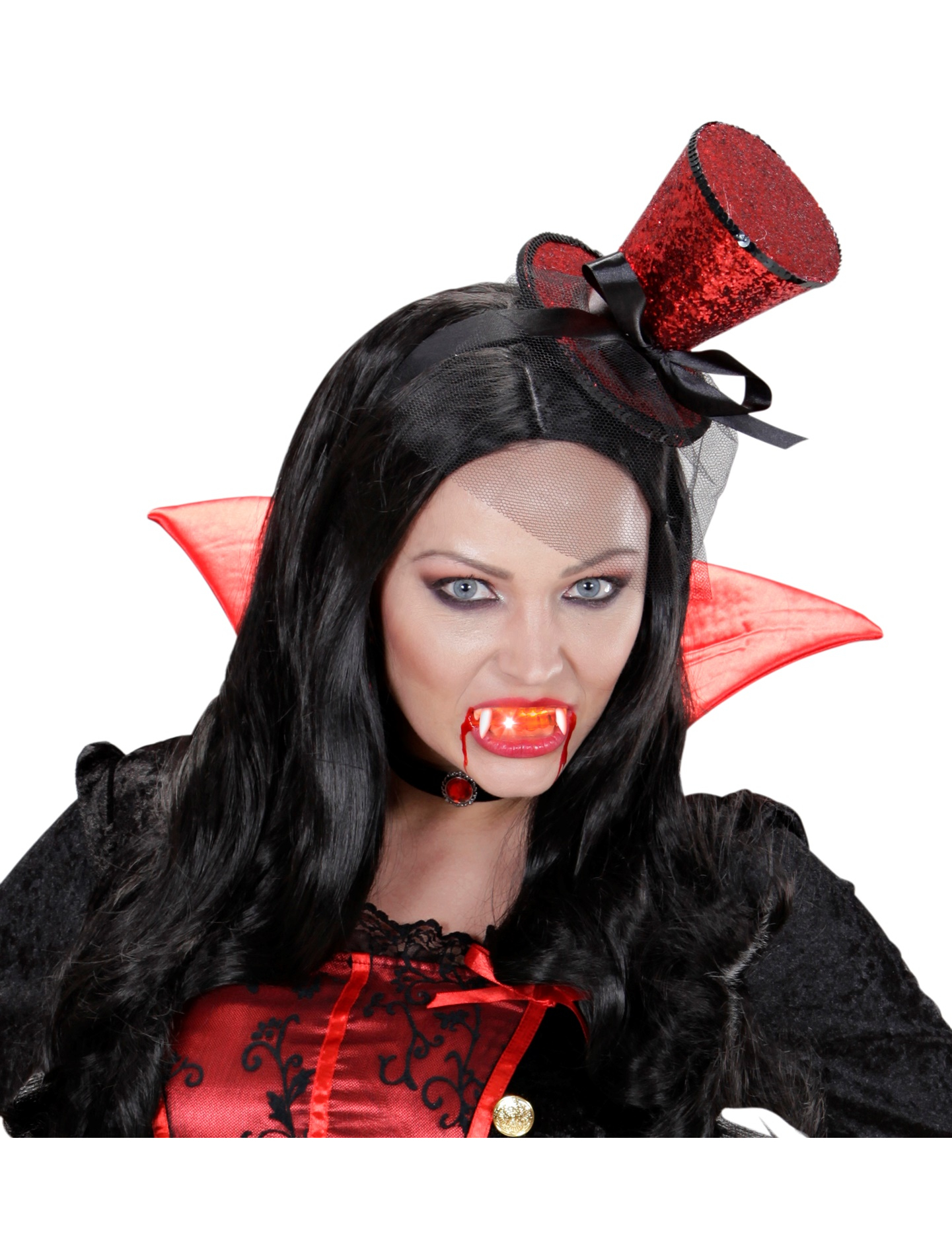 Dentier de vampire a LED rouge