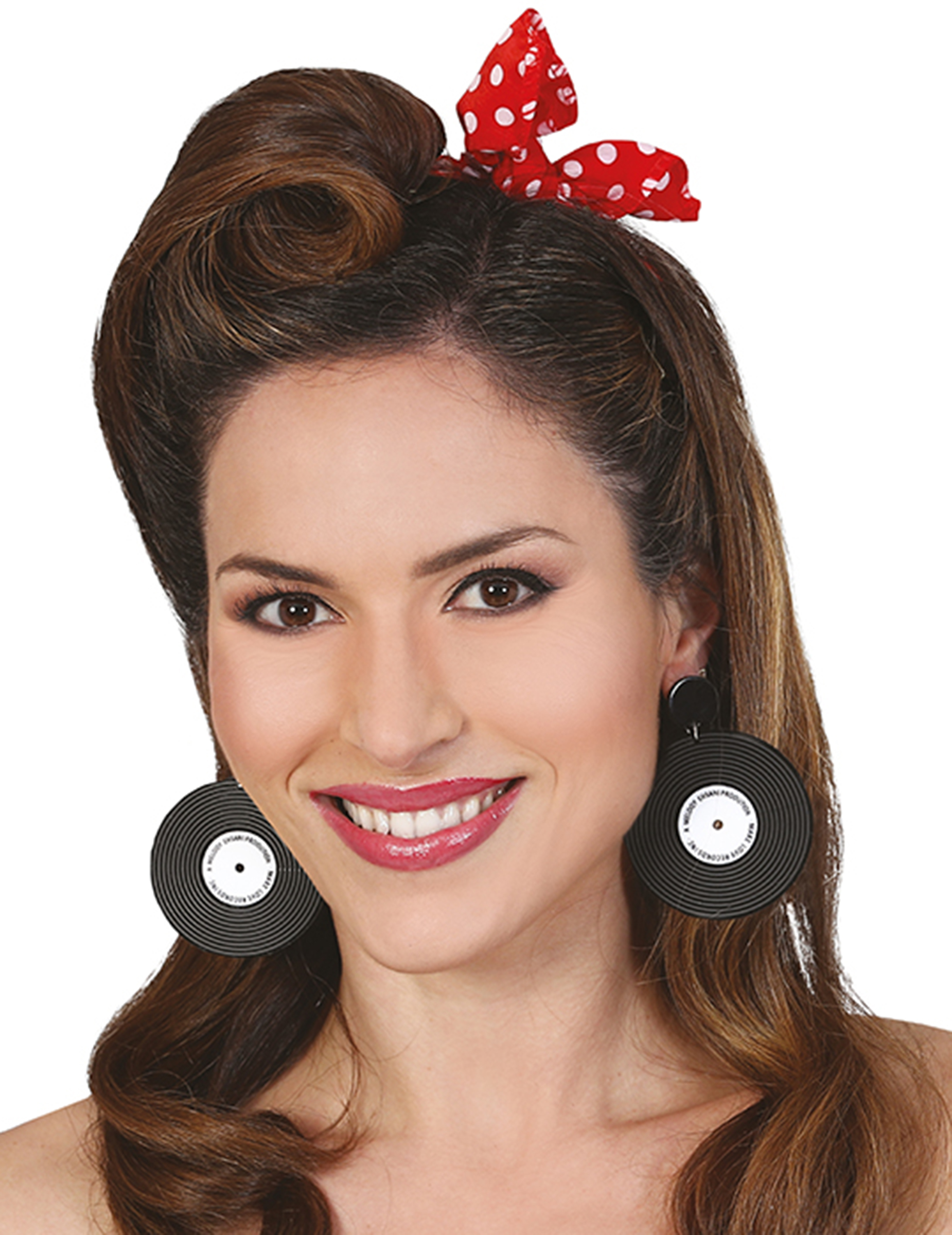 Boucles d'oreilles disques vinyles rétro adulte