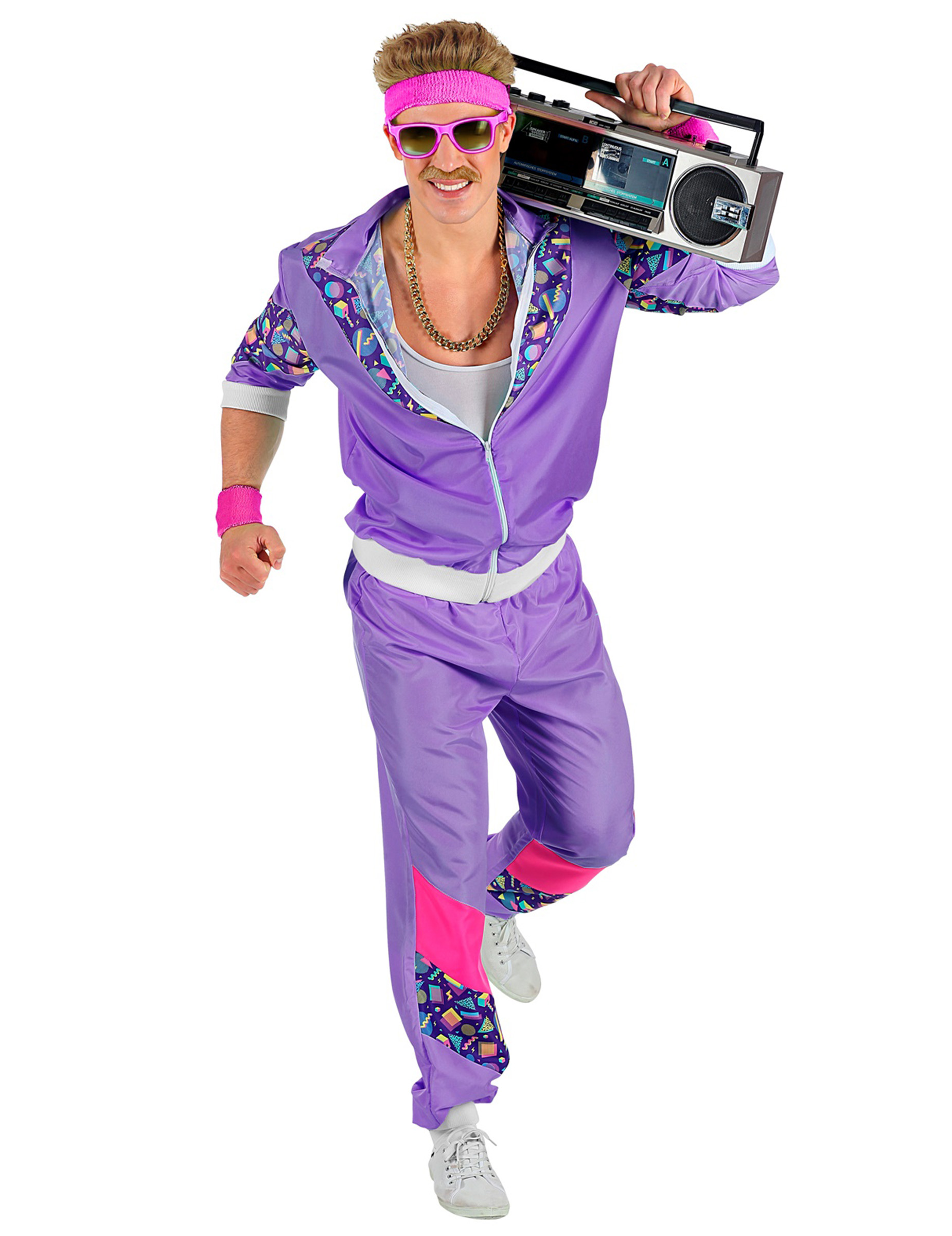 Déguisement survêtement années 80 violet grande taille adulte