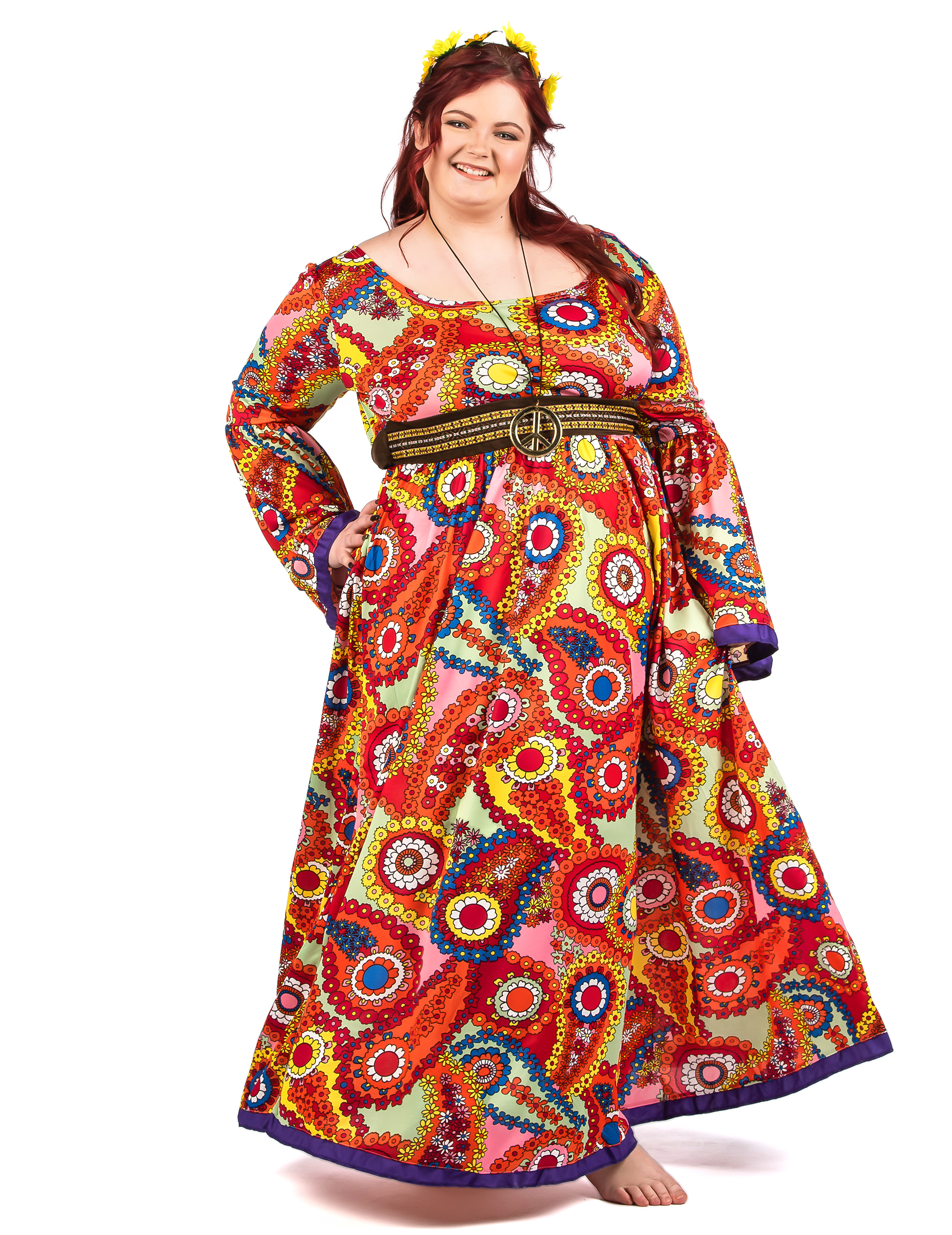 Déguisement robe hippie grande taille femme