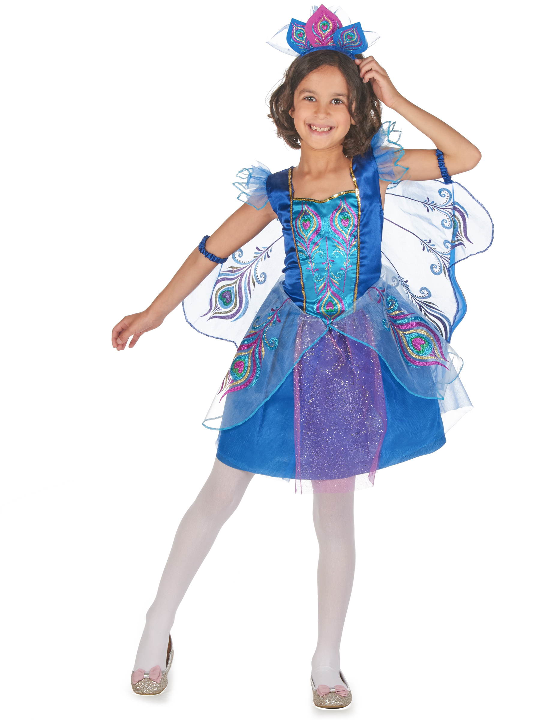 Déguisement paon à paillettes fille