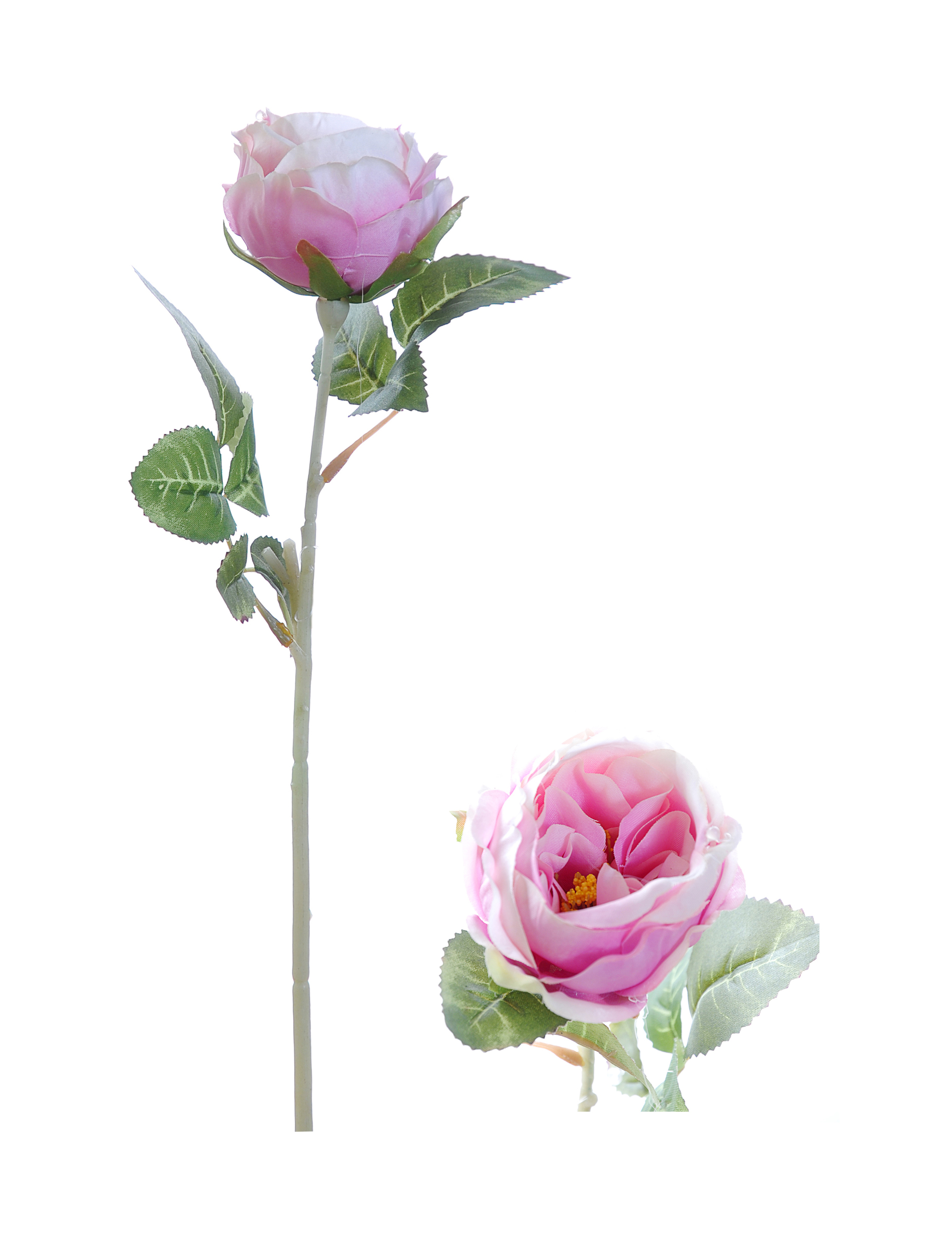 Rose artificielle rose sur tige 42 cm