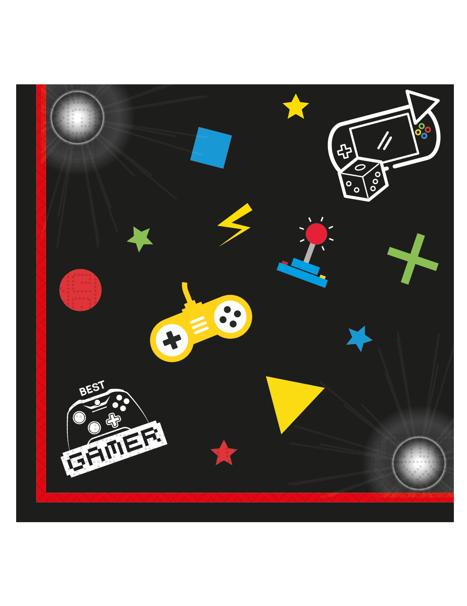 20 Serviettes en papier Gaming Party 33 x 33 cm