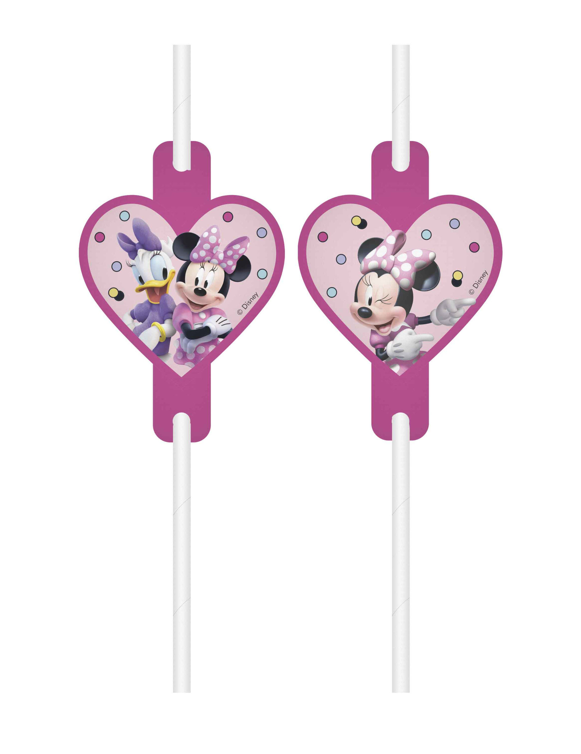 4 Pailles médaillon Minnie Junior