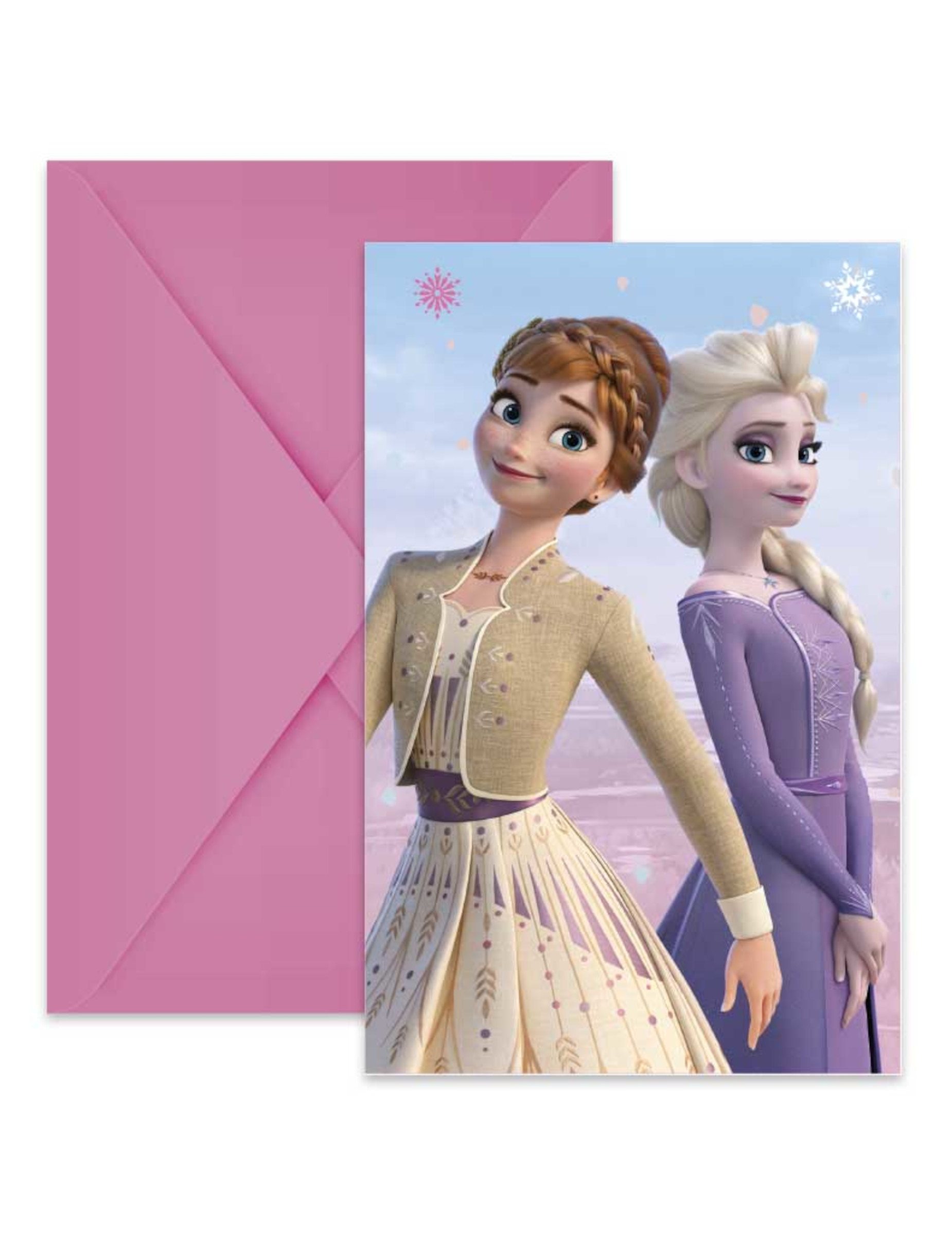 6 Invitations avec enveloppes La Reine des Neiges