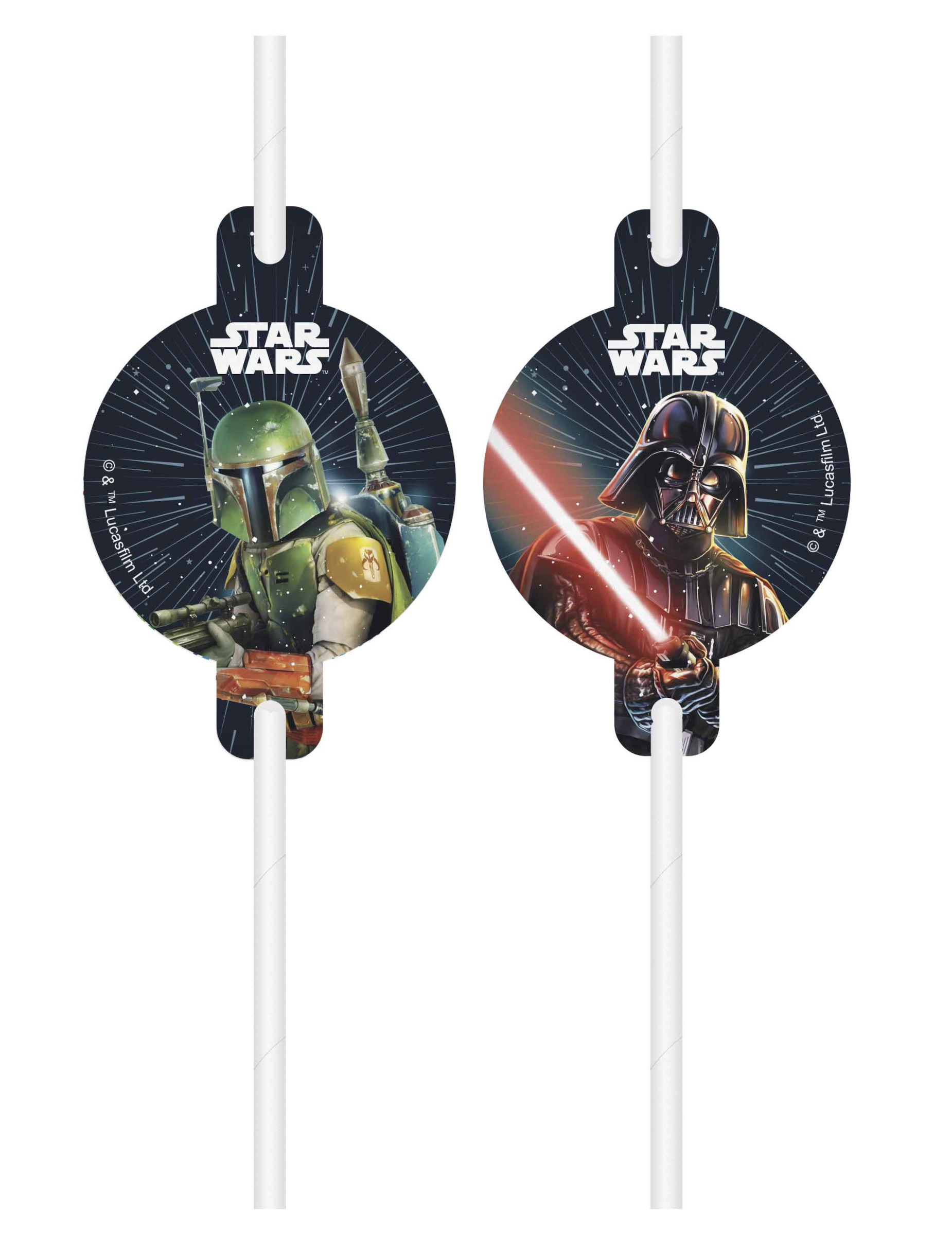 4 Pailles médaillon Star Wars Galaxy