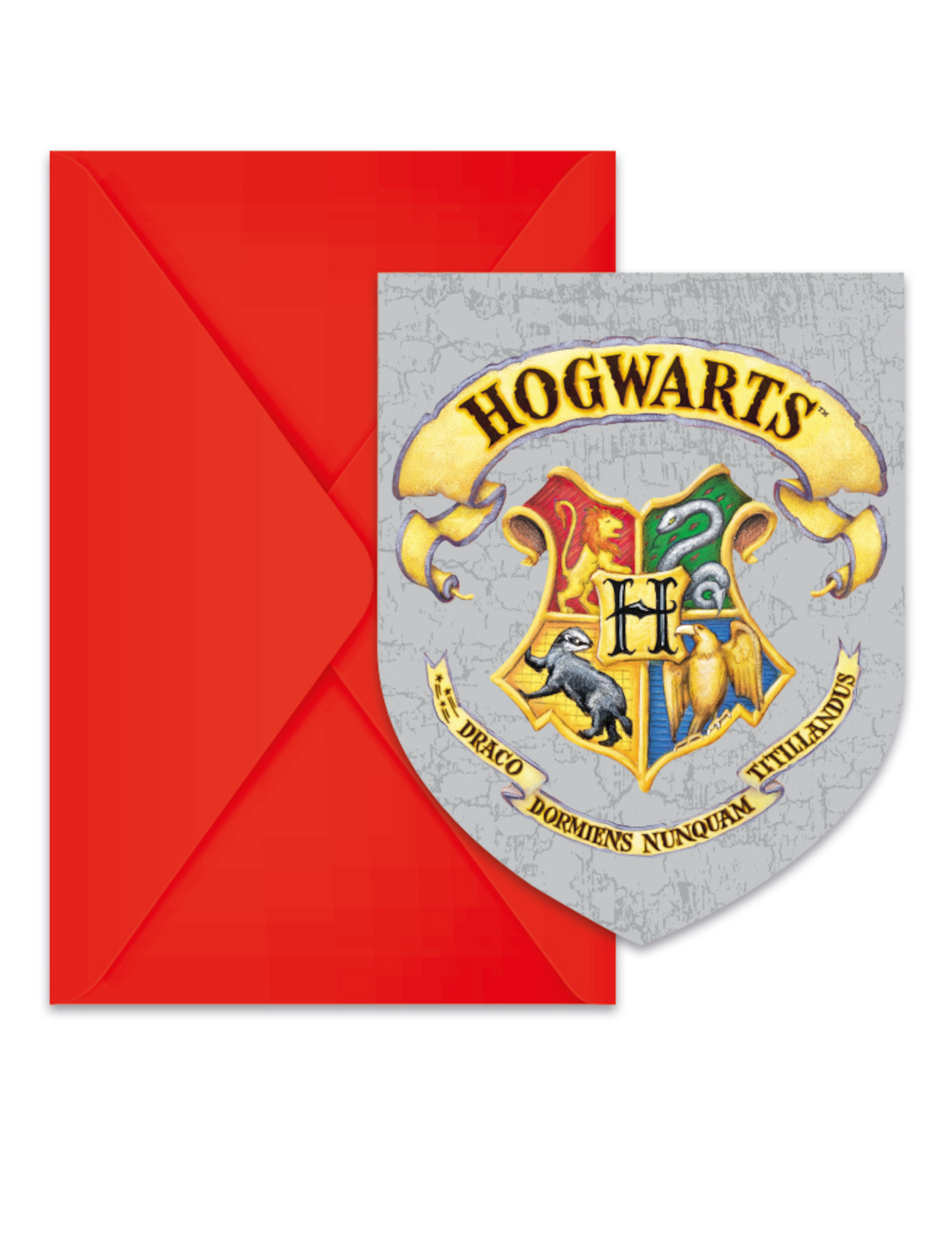6 Invitations avec enveloppes Harry Potter
