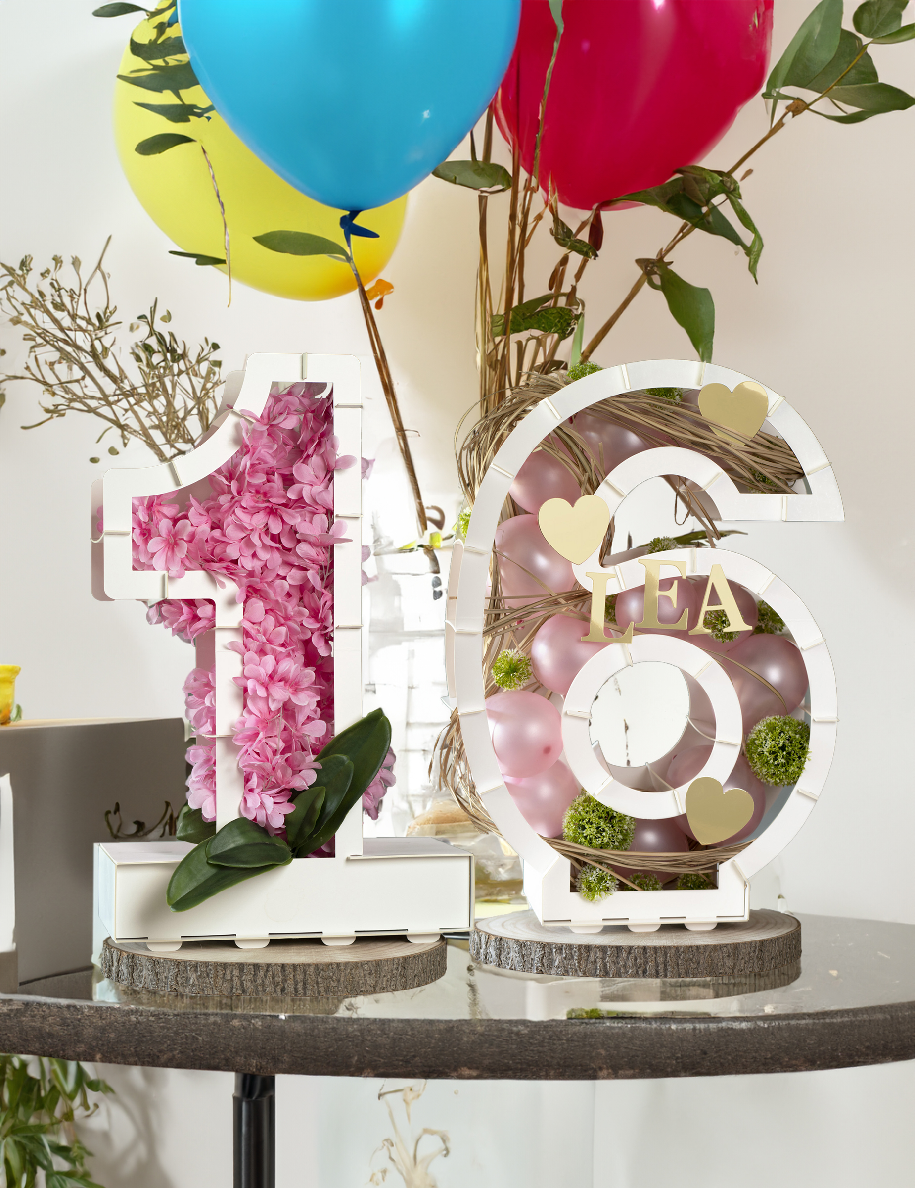 Structure chiffre blanc pour ballons 64 cm