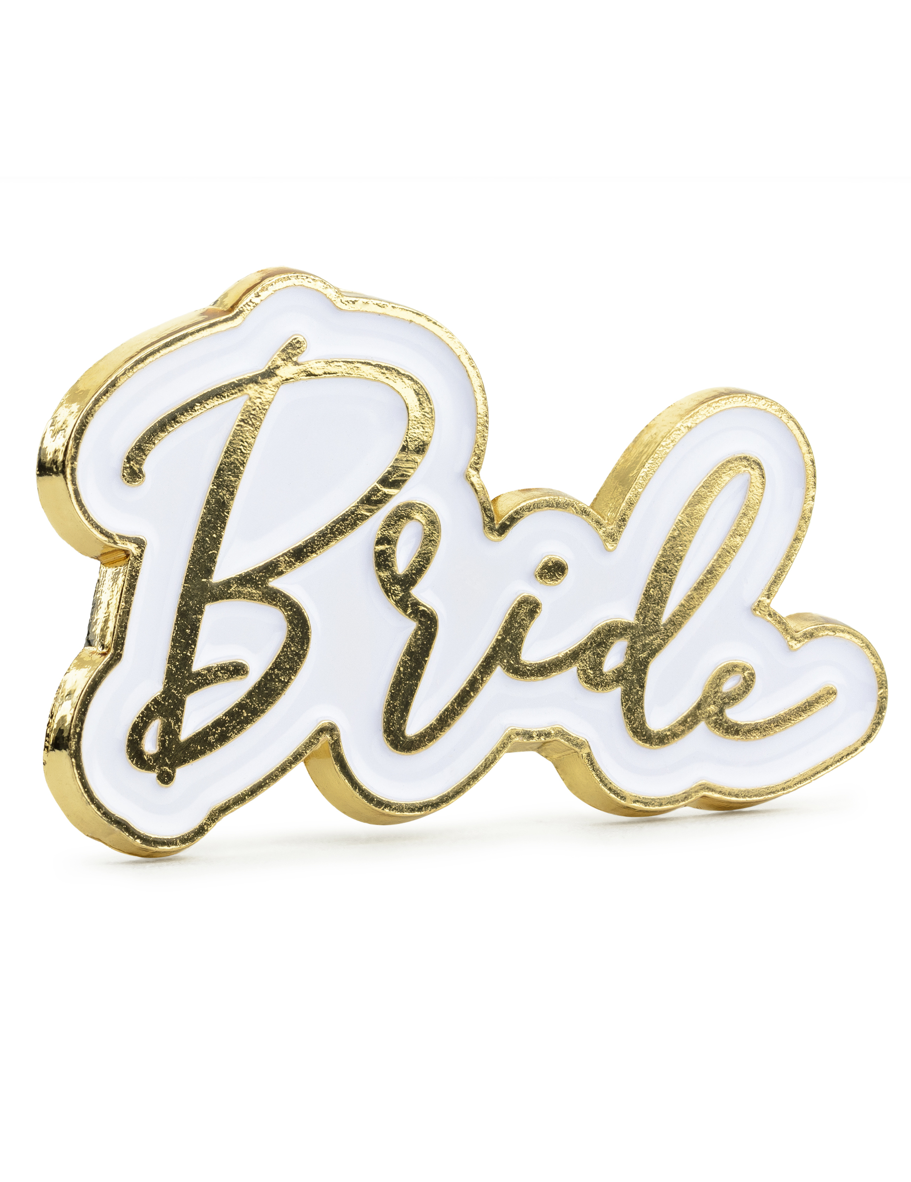 Pin's Bride blanc et doré 3,5 x 2 cm