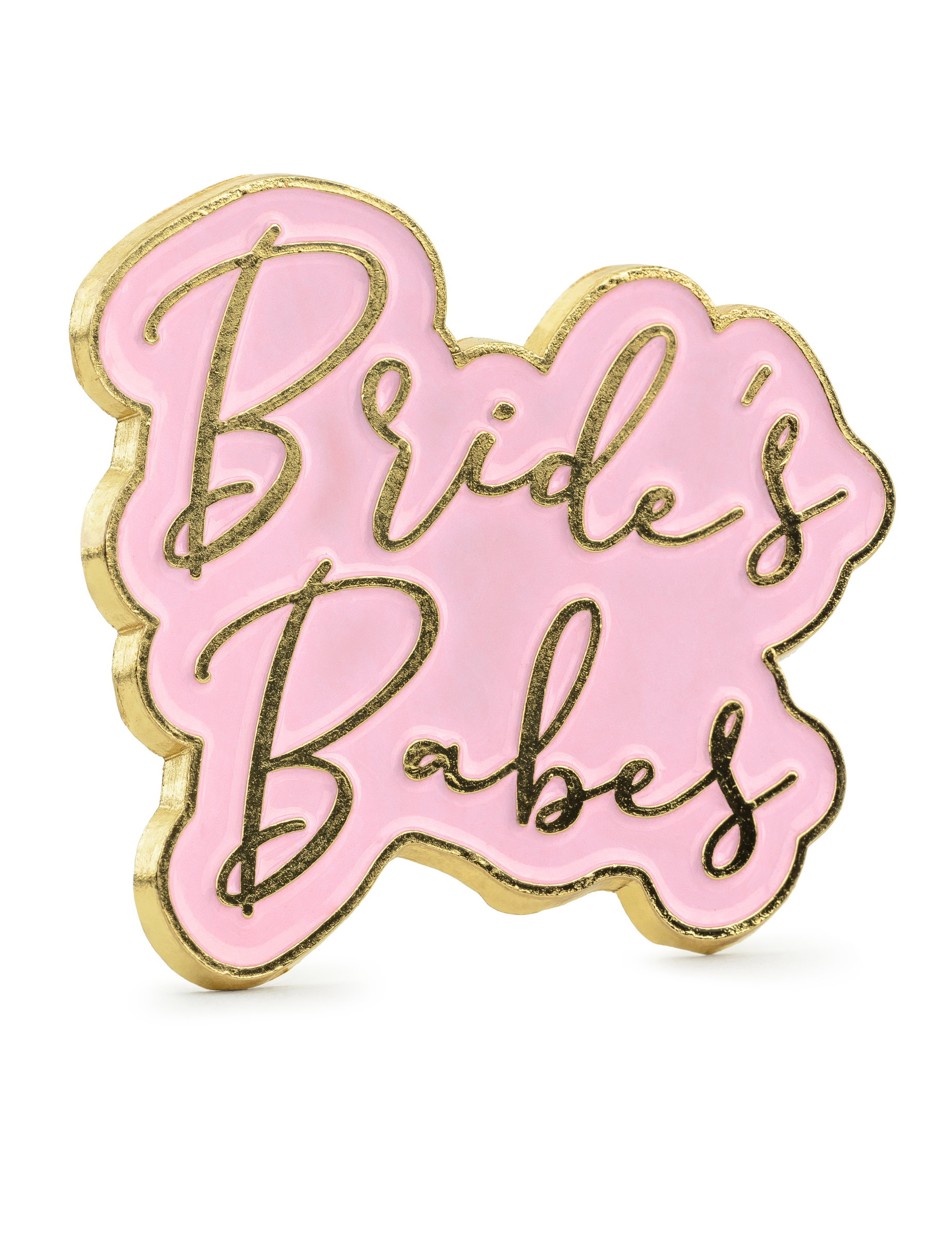 Pin's Bride babes rose et doré 3,5 x 3 cm