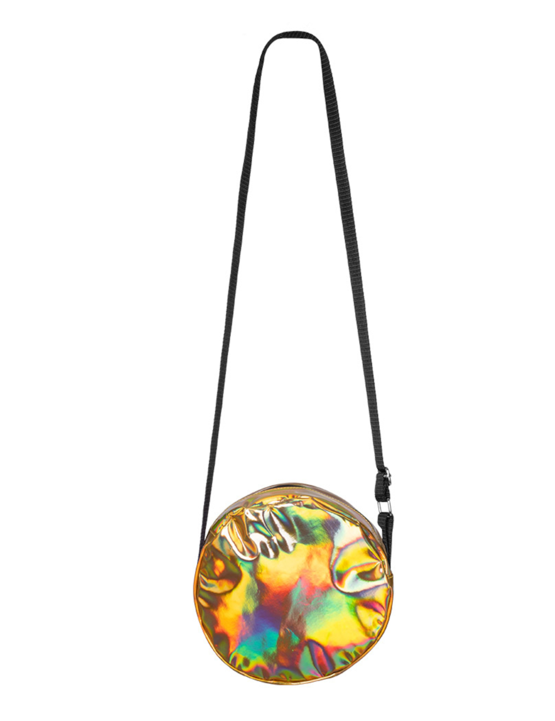 Sac à bandoulière rond holographique doré