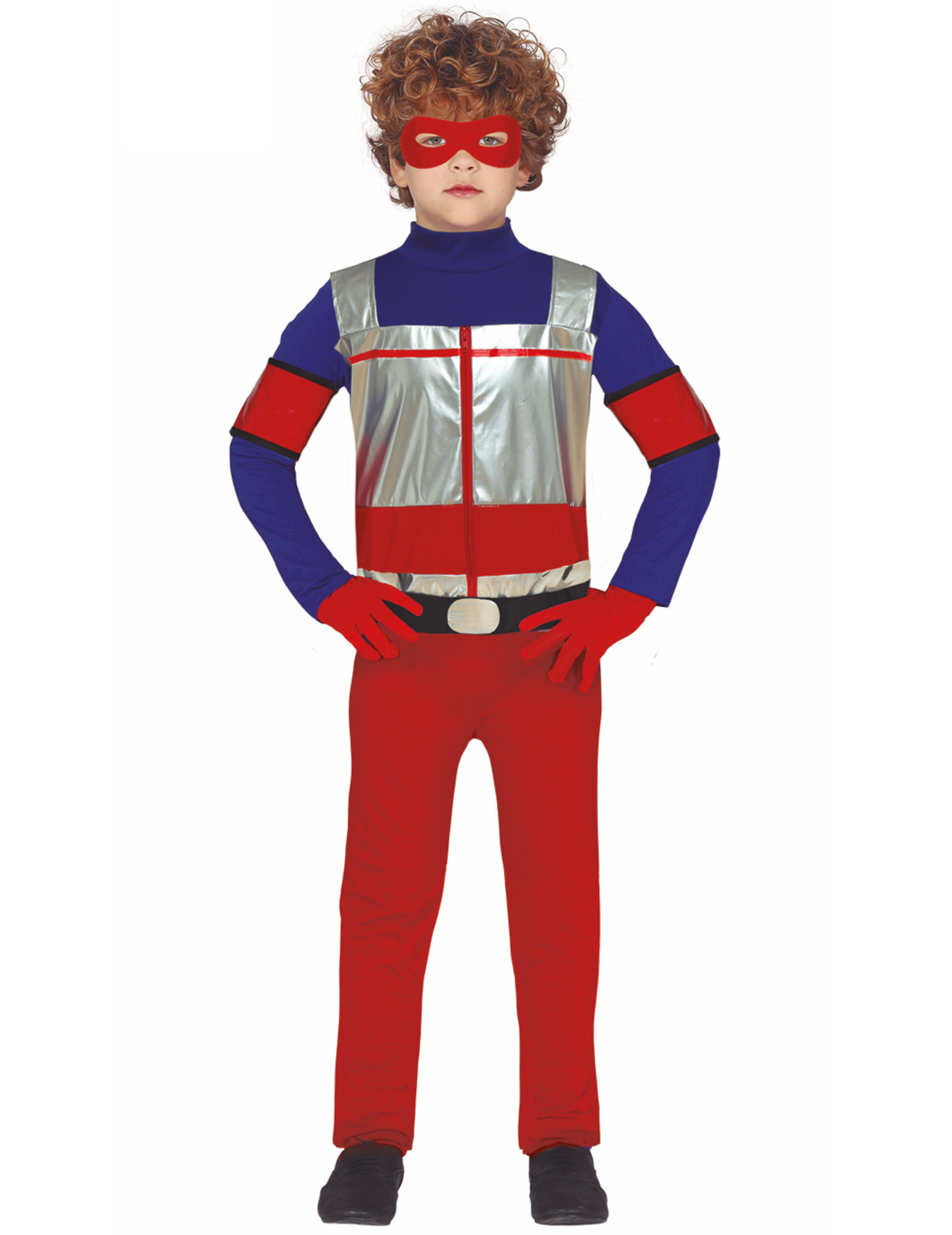 Déguisement super héros rouge et bleu enfant
