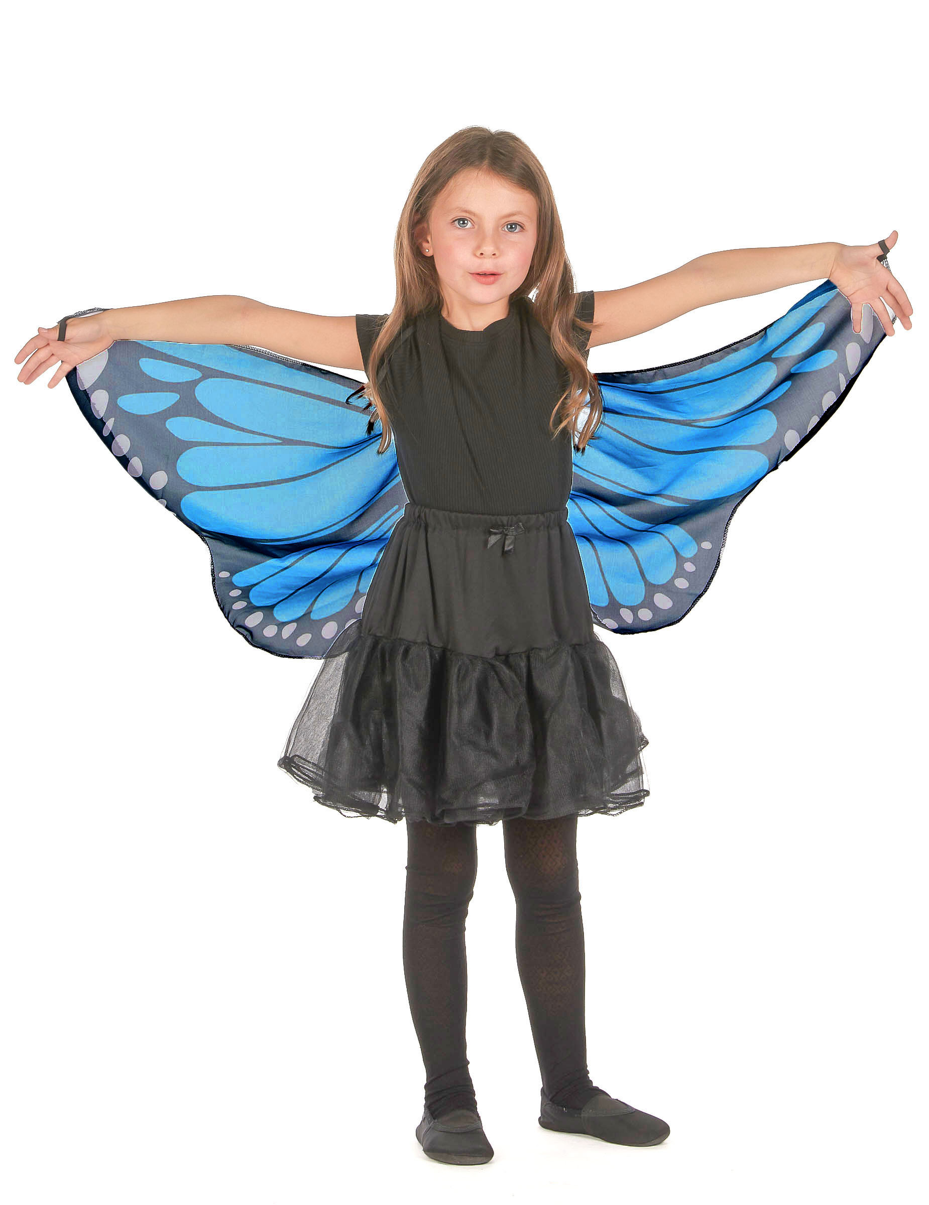 Ailes de papillon bleue et noire enfant