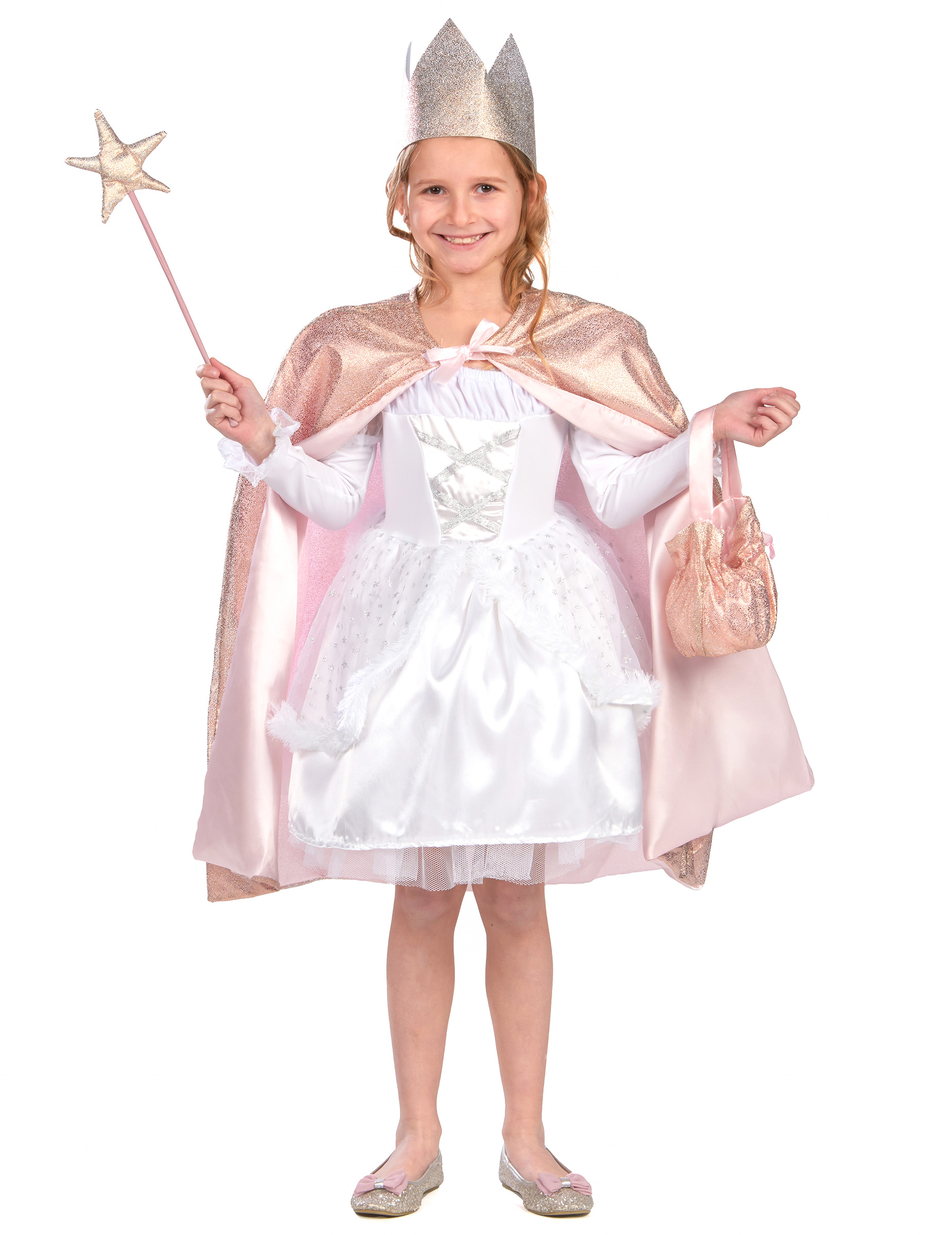 Kit cape et accessoires de princesse rose gold enfant