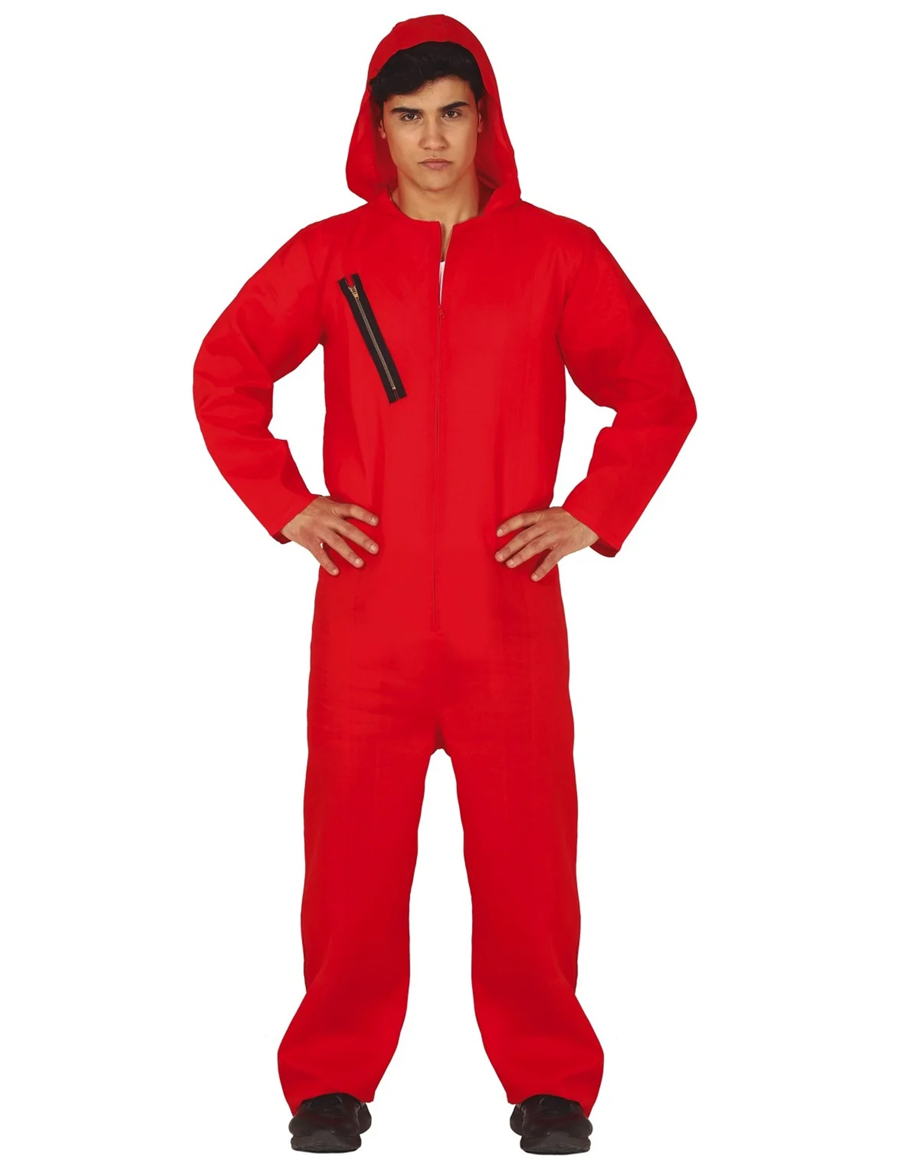 Déguisement combinaison rouge voleur adulte