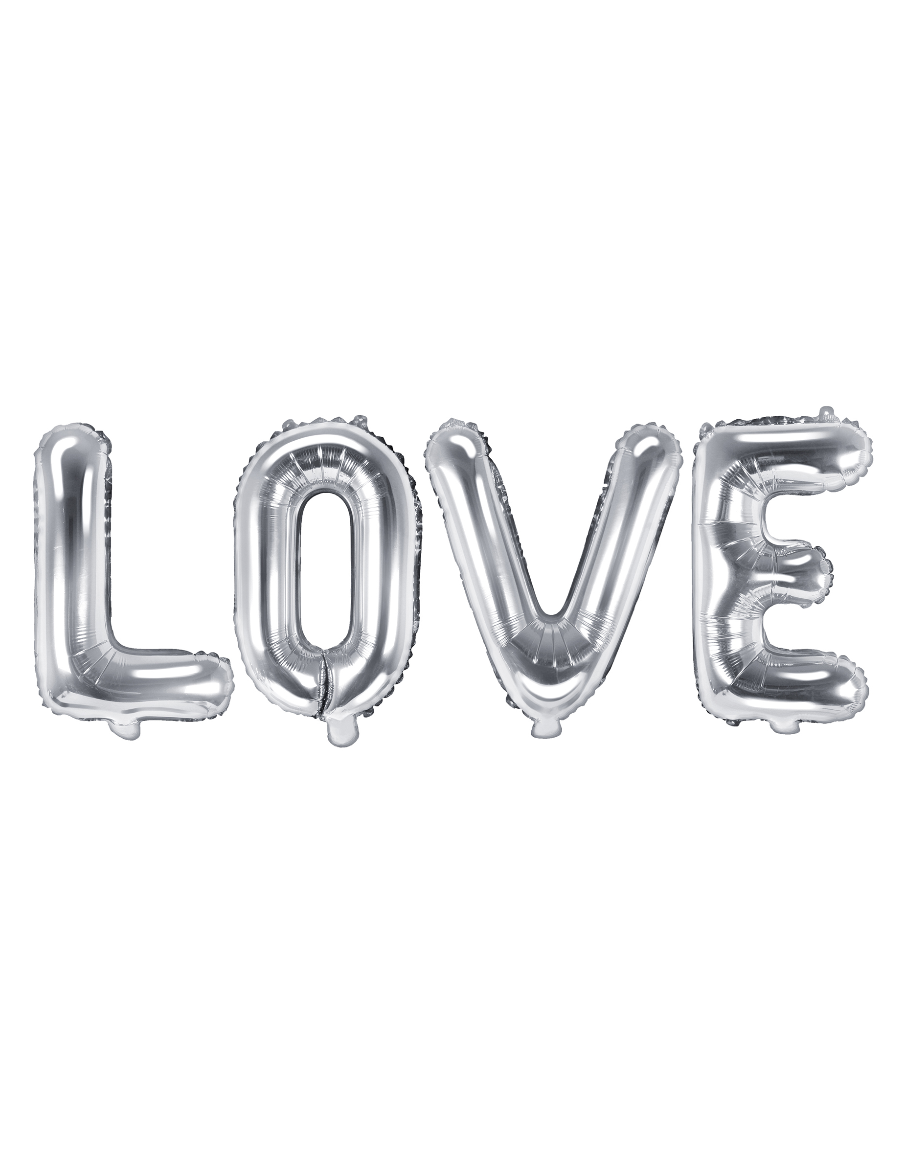Ballon aluminium lettres LOVE argenté 140 x 35 cm