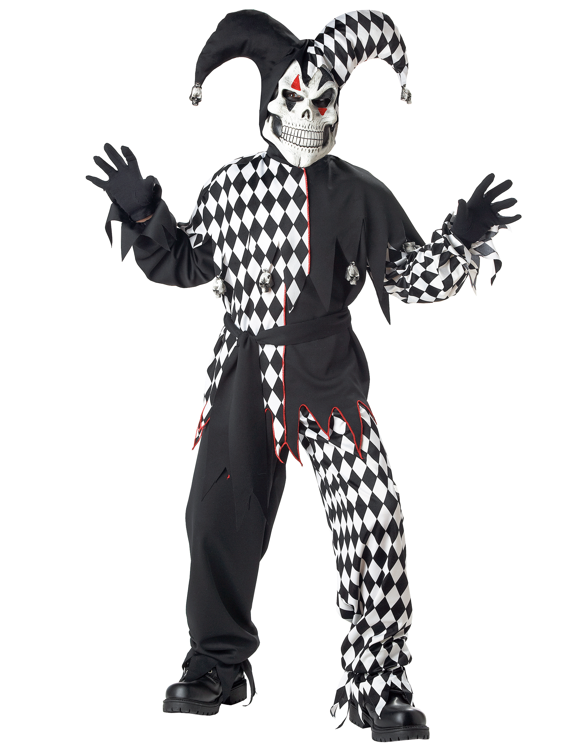 Déguisement joker diabolique noir et blanc enfant