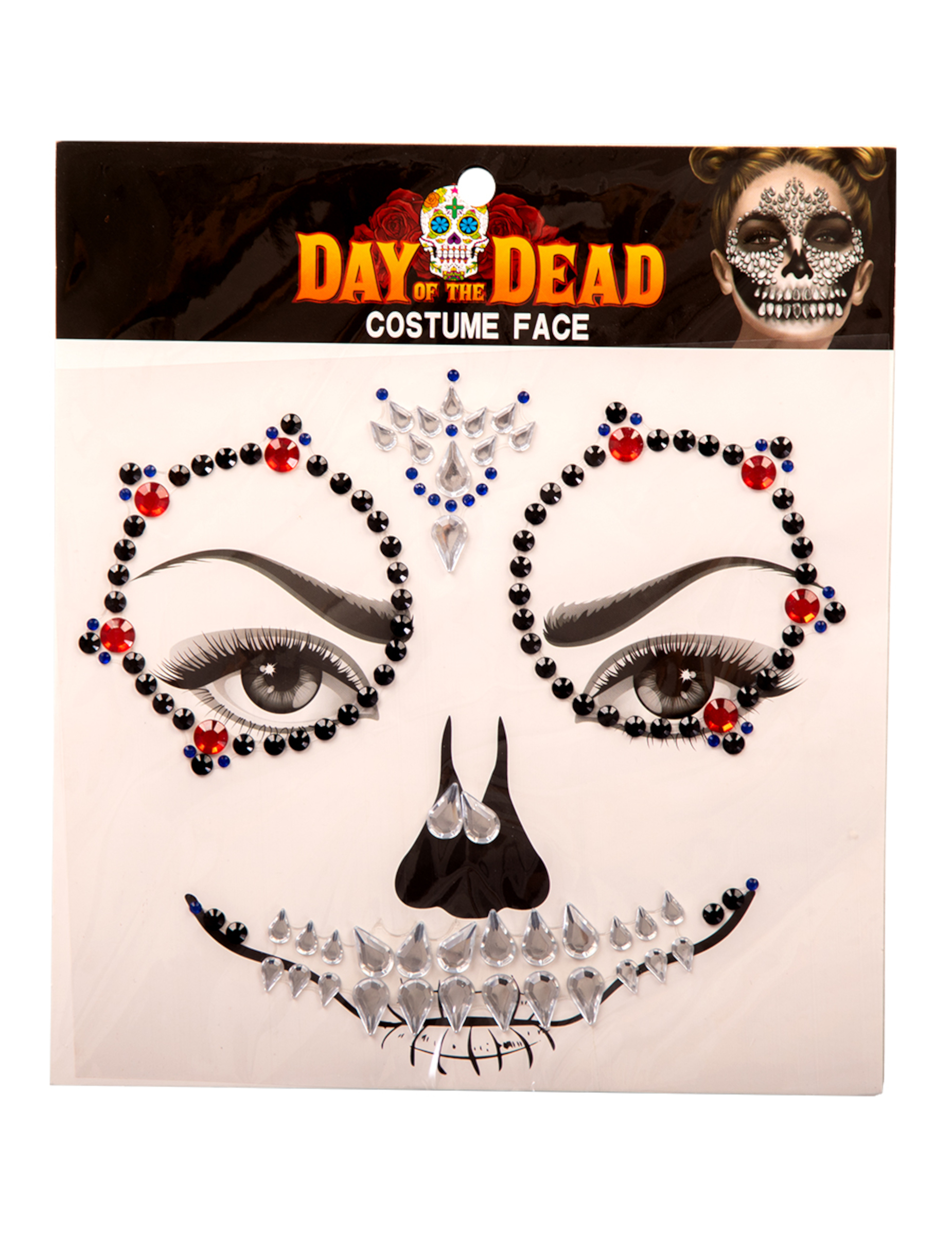 Strass pour visage Dia de los muertos adulte