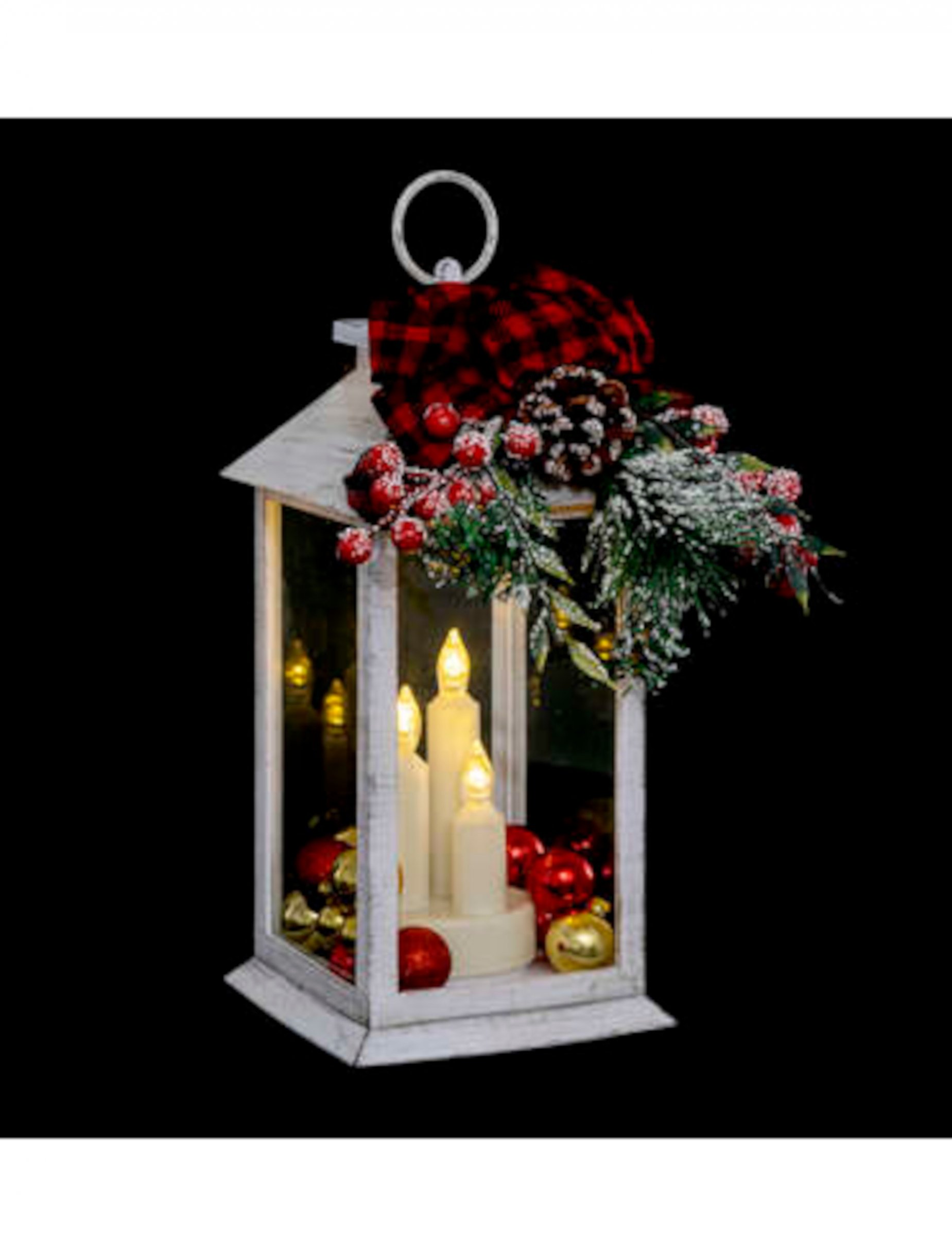 Lanterne lumineuse Noël tradition 29 cm