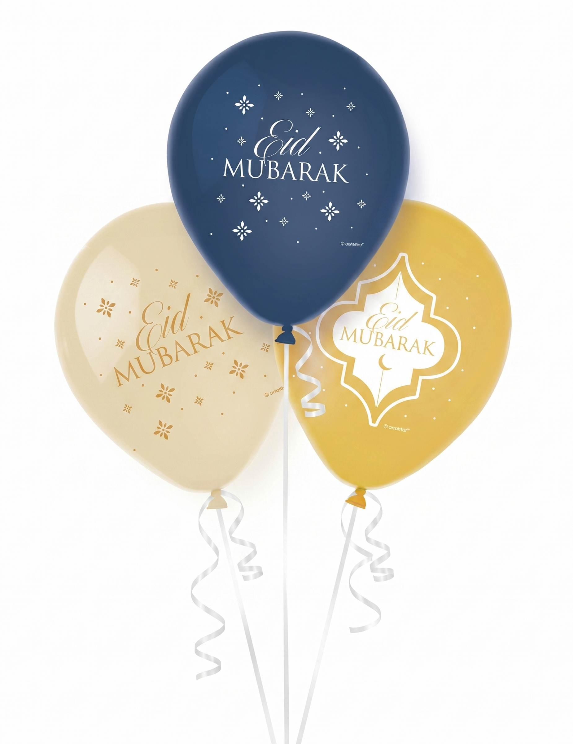 6 ballons en latex eid mubarak 27,5 cm décoration