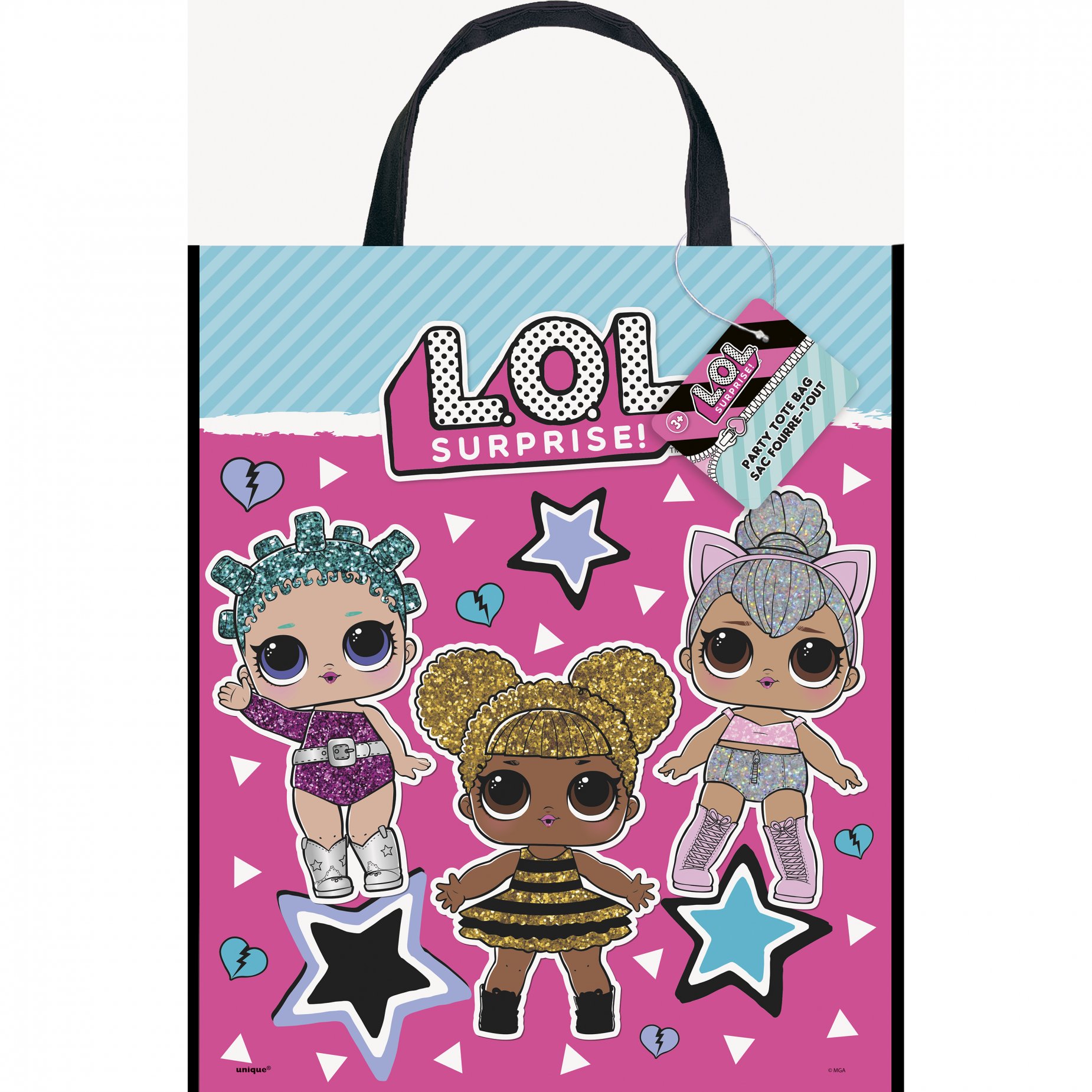 Sac cadeaux en plastique LOL Surprise 30 x 38 cm