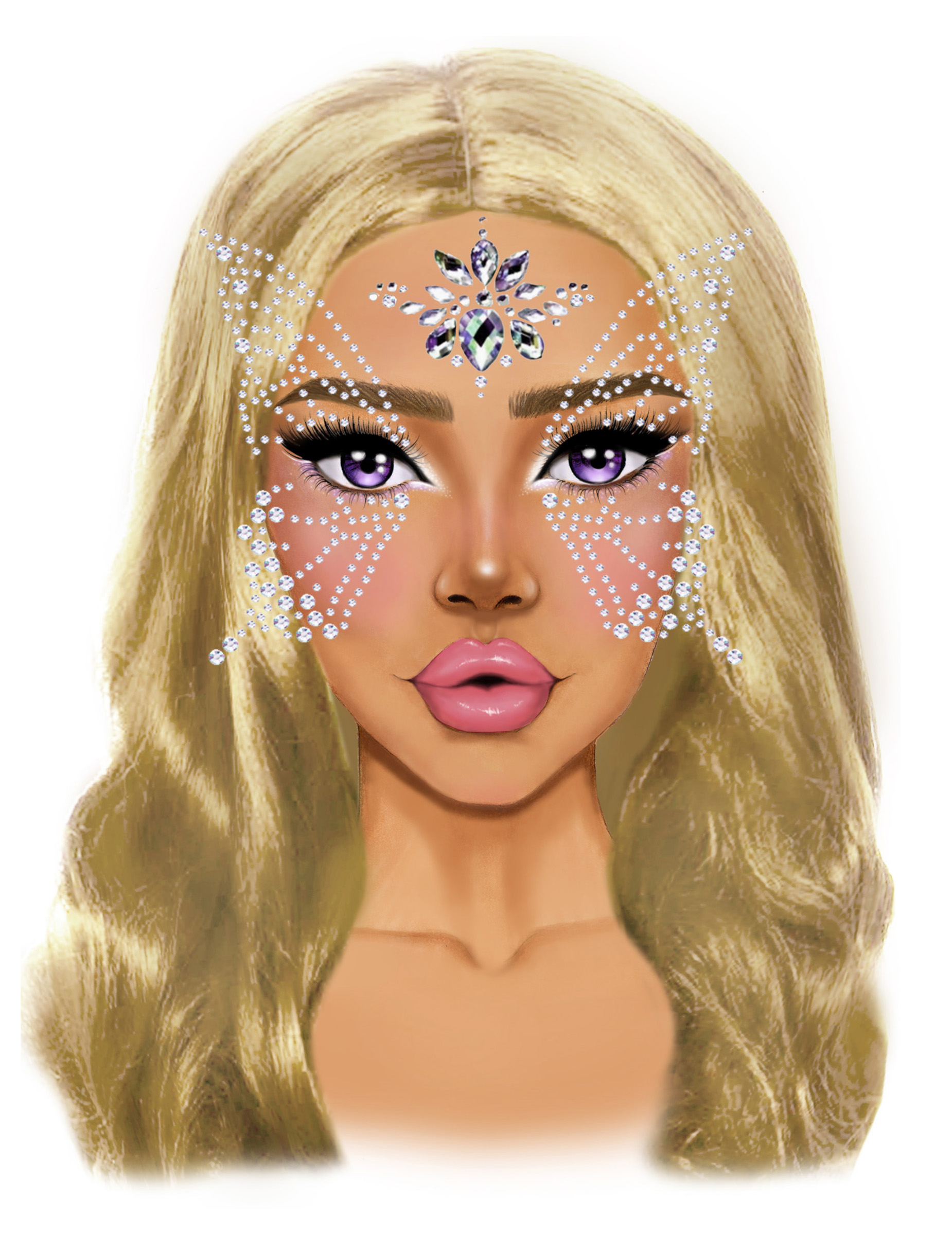 Strass adhésifs papillon visage et corps