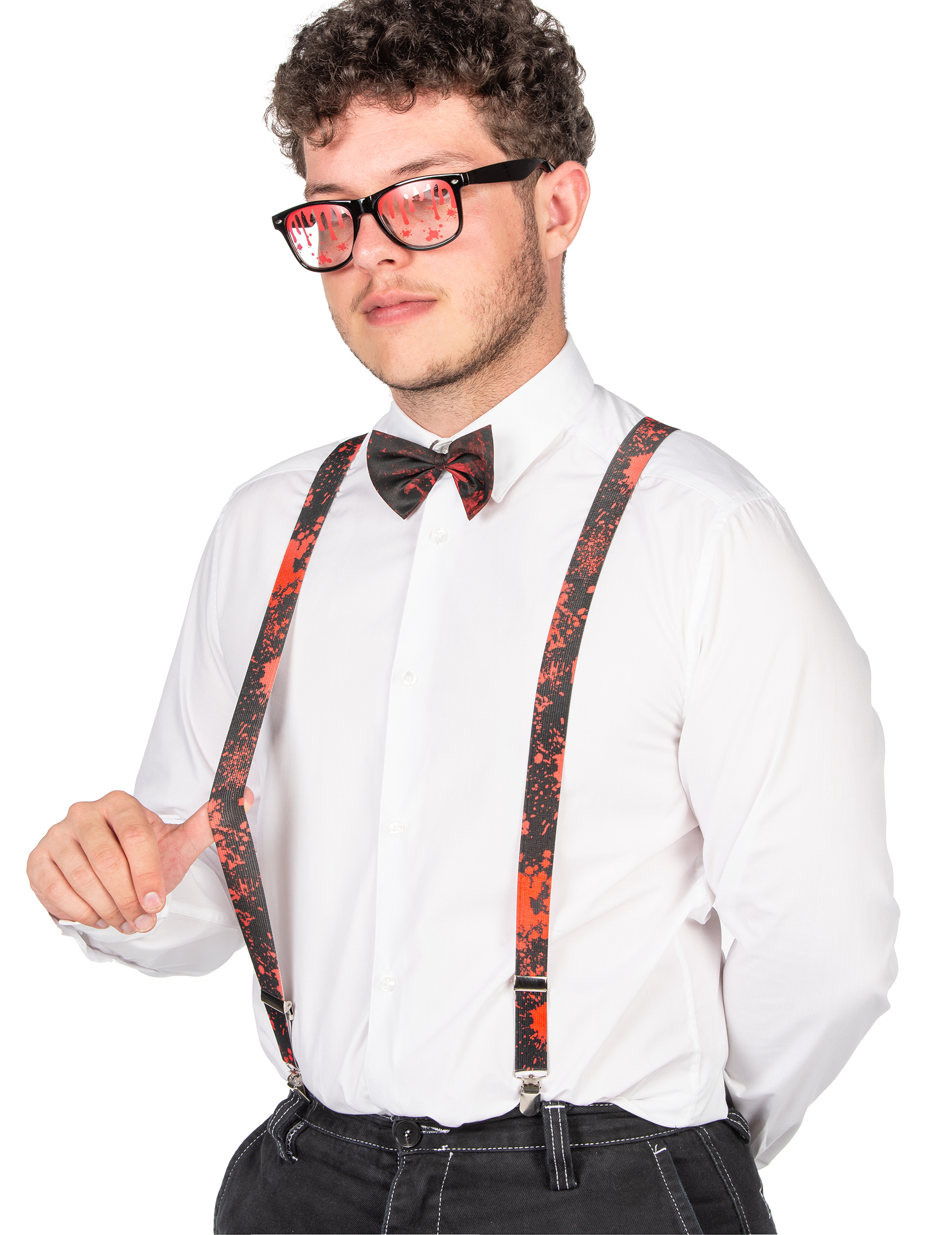 Kit accessoires noirs sanglants adulte