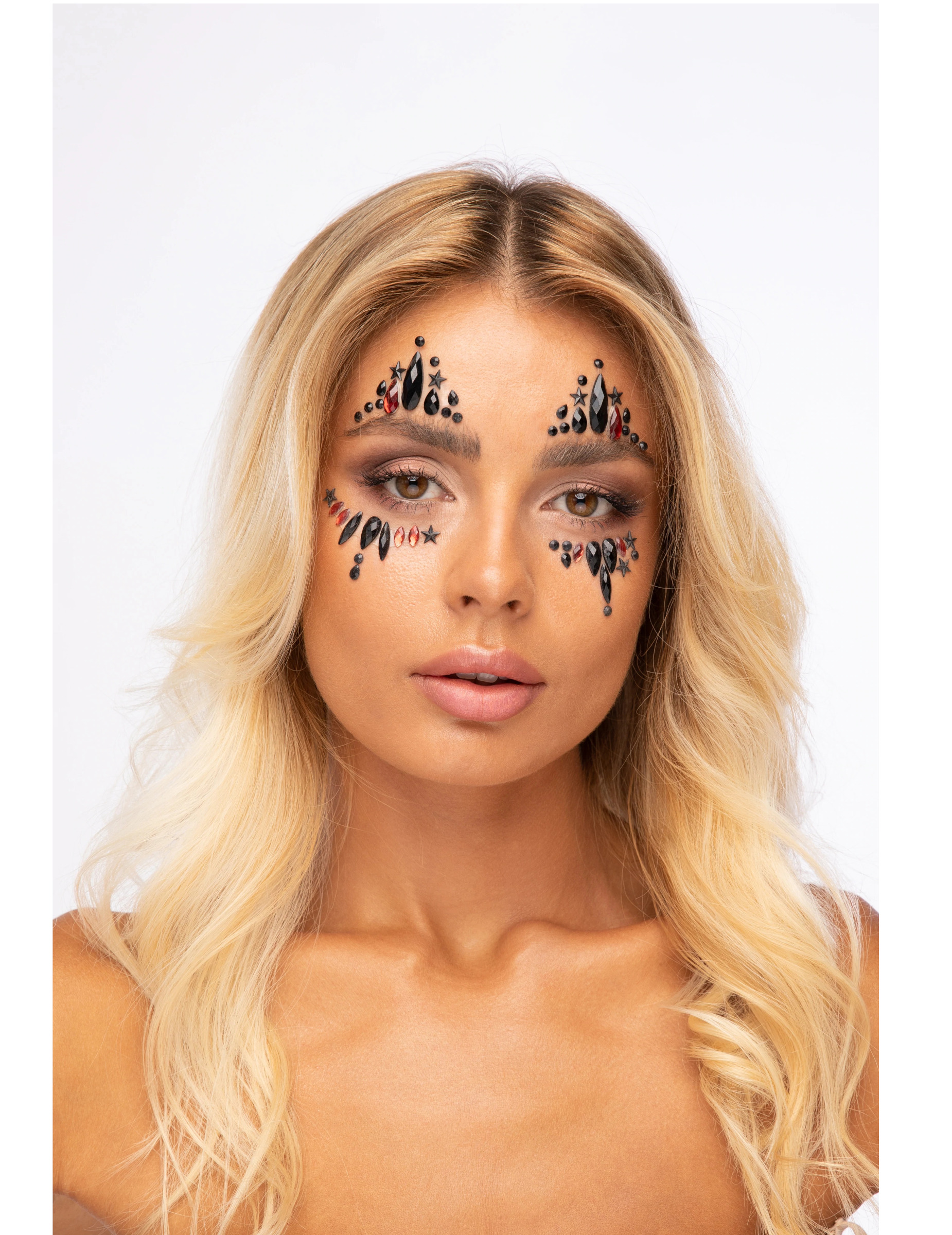 Strass adhésifs pour visage arlequine du mal