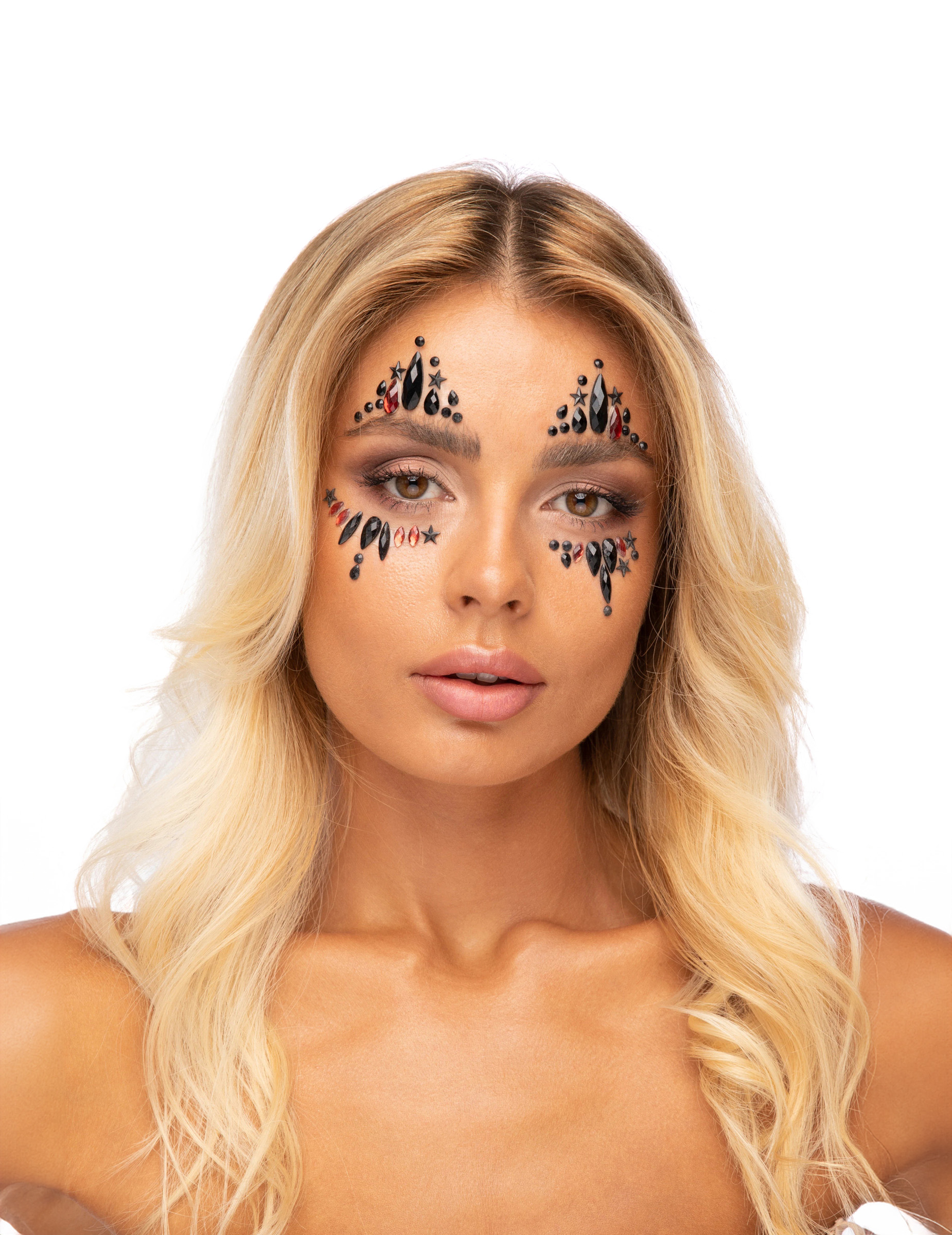 Strass adhésifs pour visage arlequine du mal