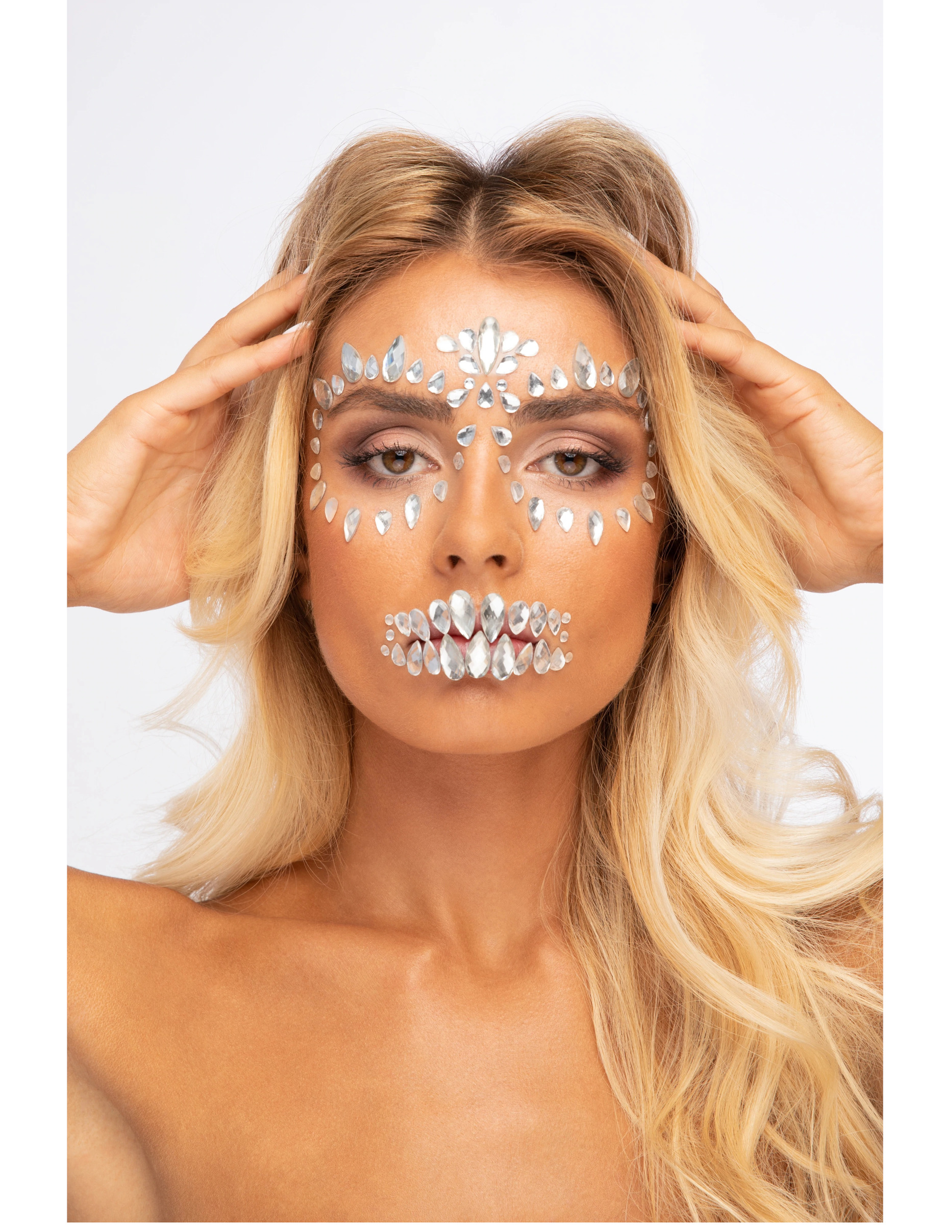 Strass adhésifs pour visage squelette