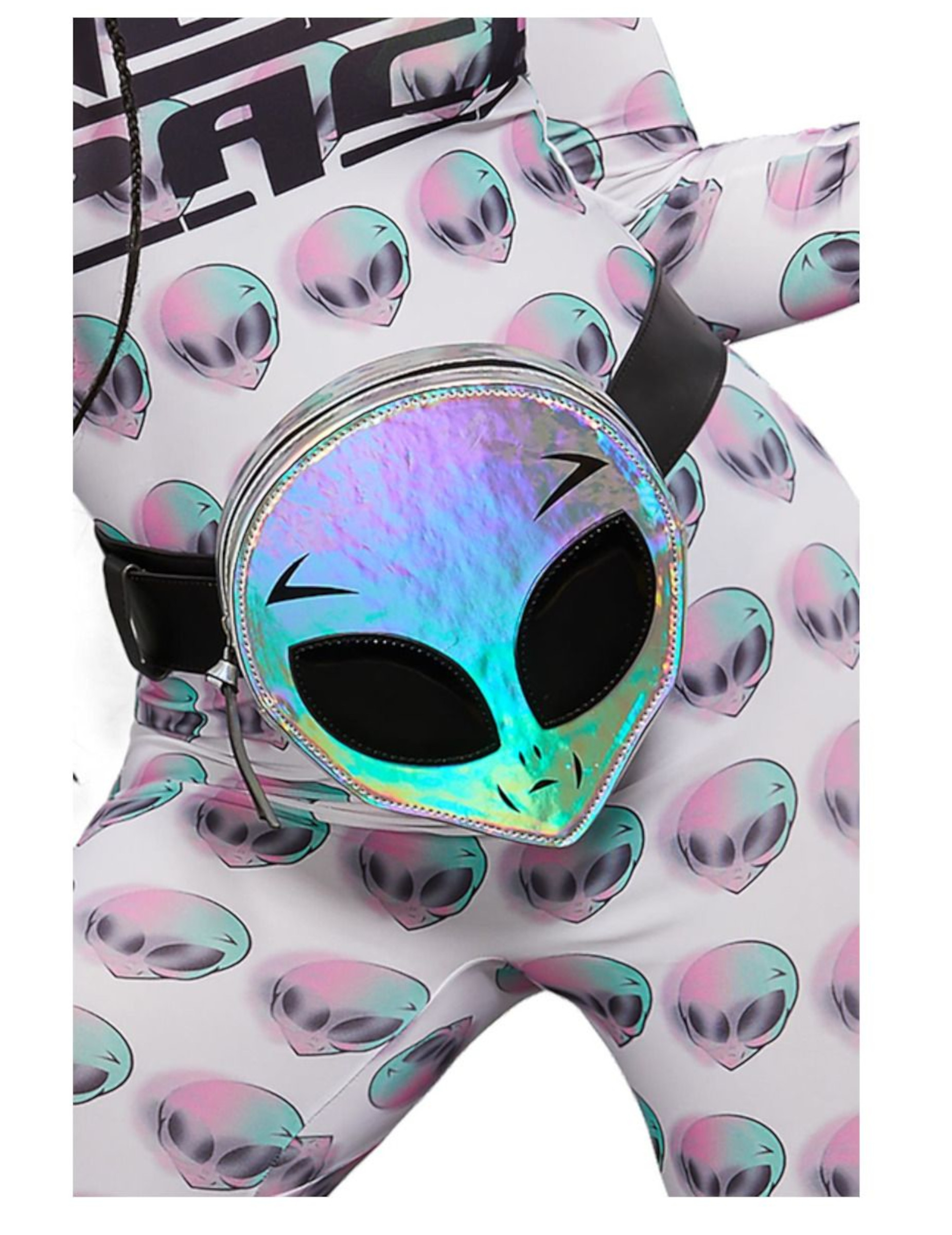 Sac banane tête d'alien holographique