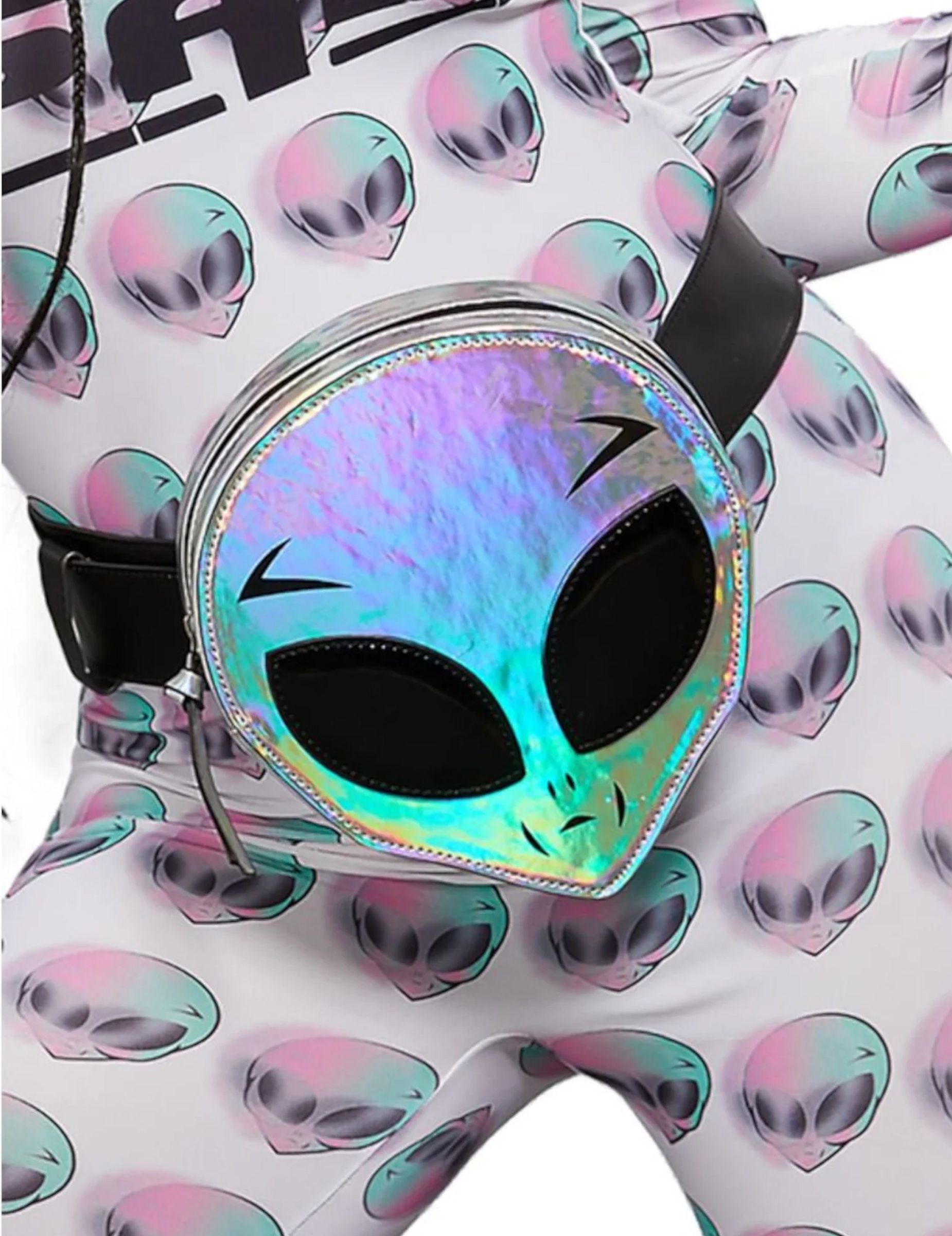 Sac banane tête d'alien holographique