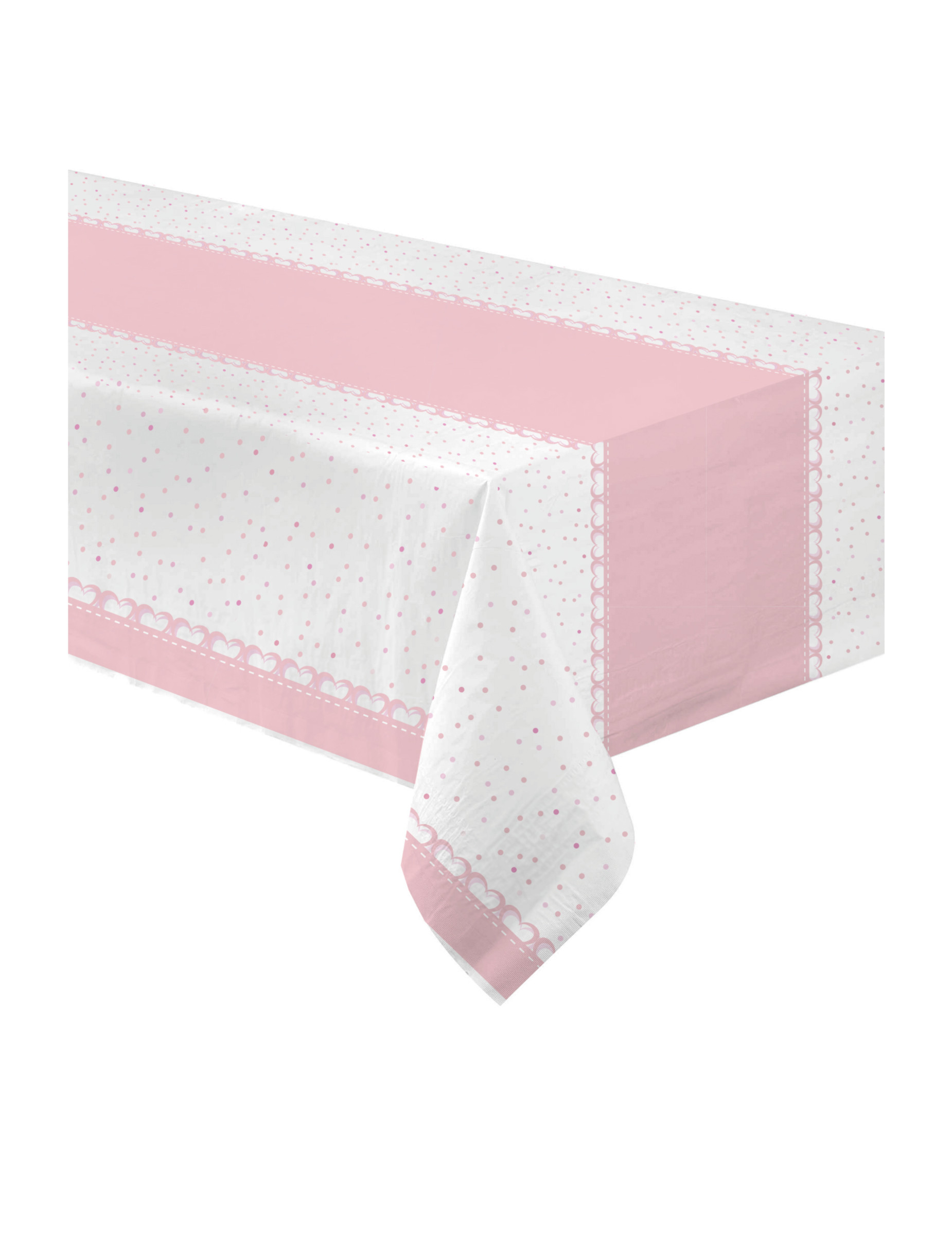 Nappe en papier c urs roses 120 x 180 cm