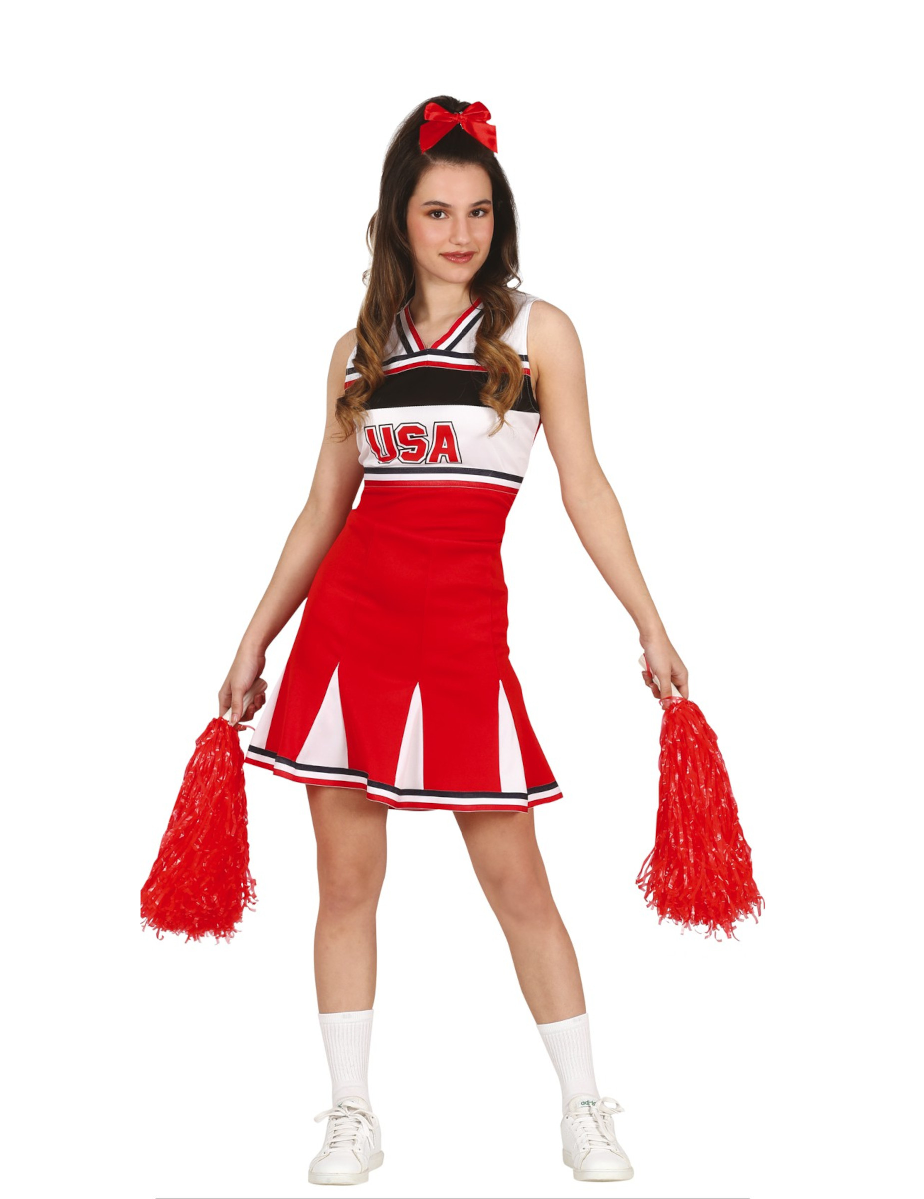 Déguisement pompom girl rouge adolescente
