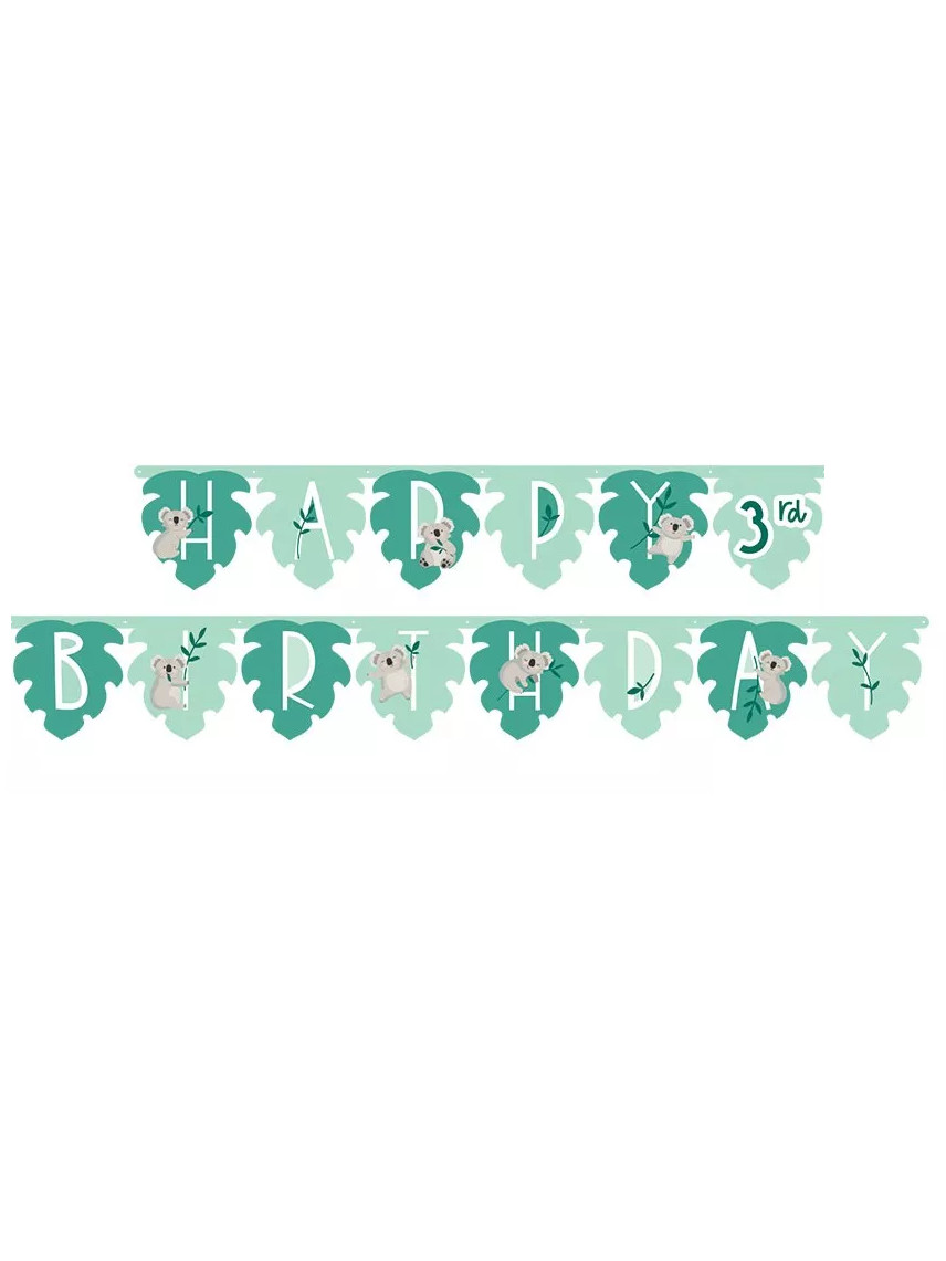 Guirlande en carton happy birthday Koala 3,2 m